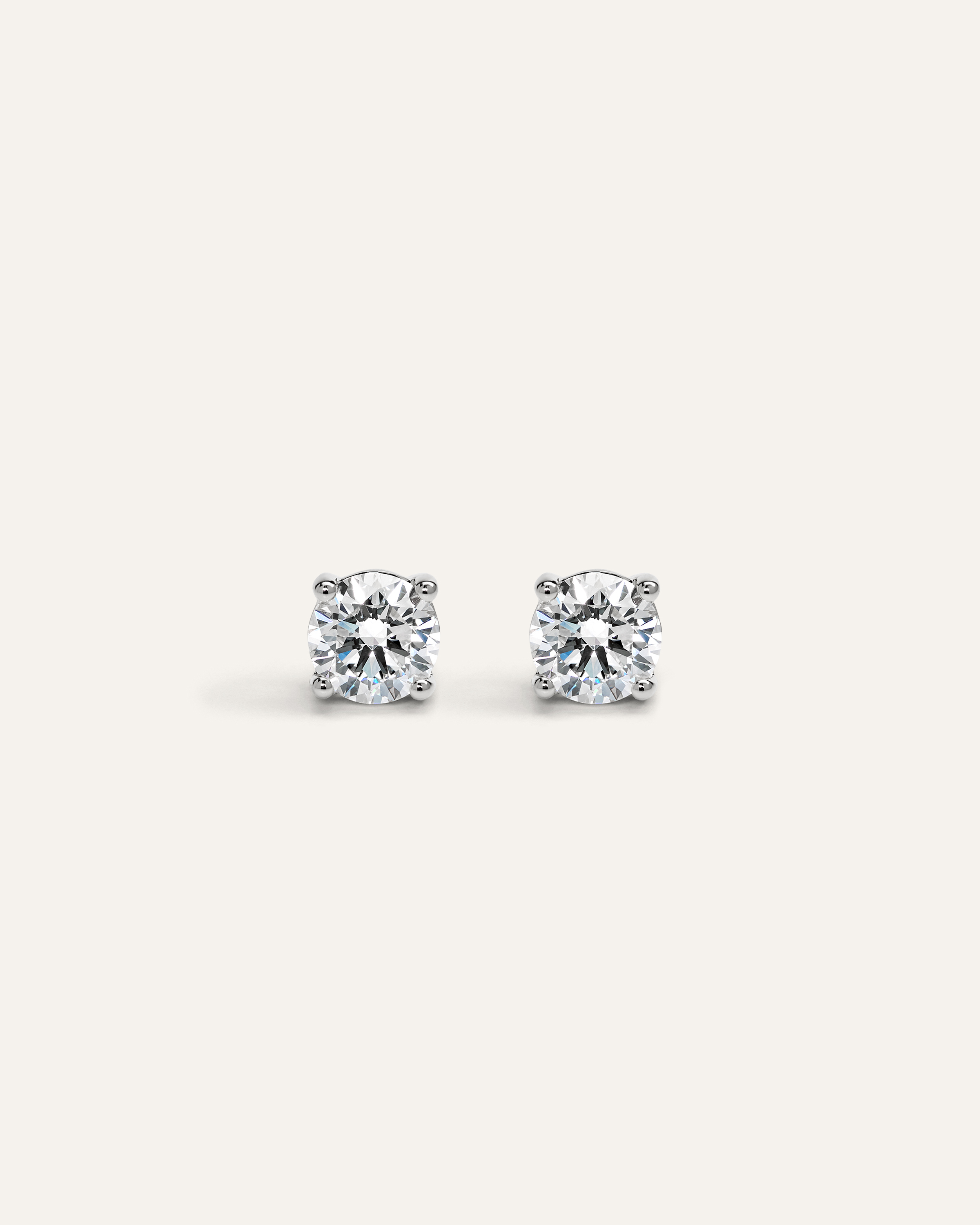 14K Gold Lab Grown Diamond Four-Prong Solitaire Studs - 1.5ctw