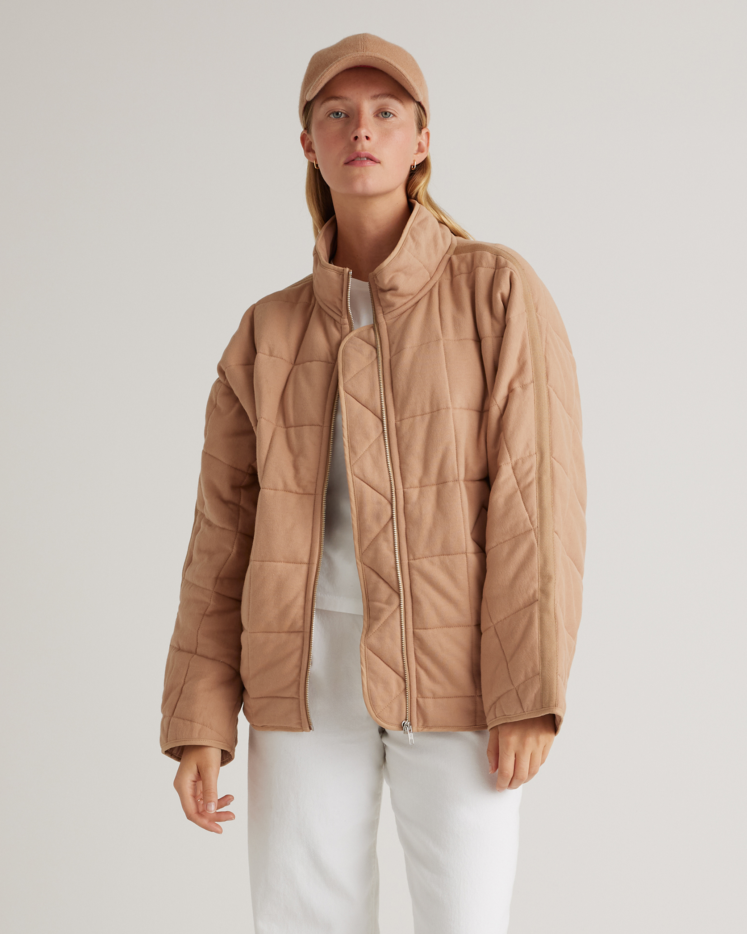 Quince Women's Quilted Knit Jacket In Chestnut