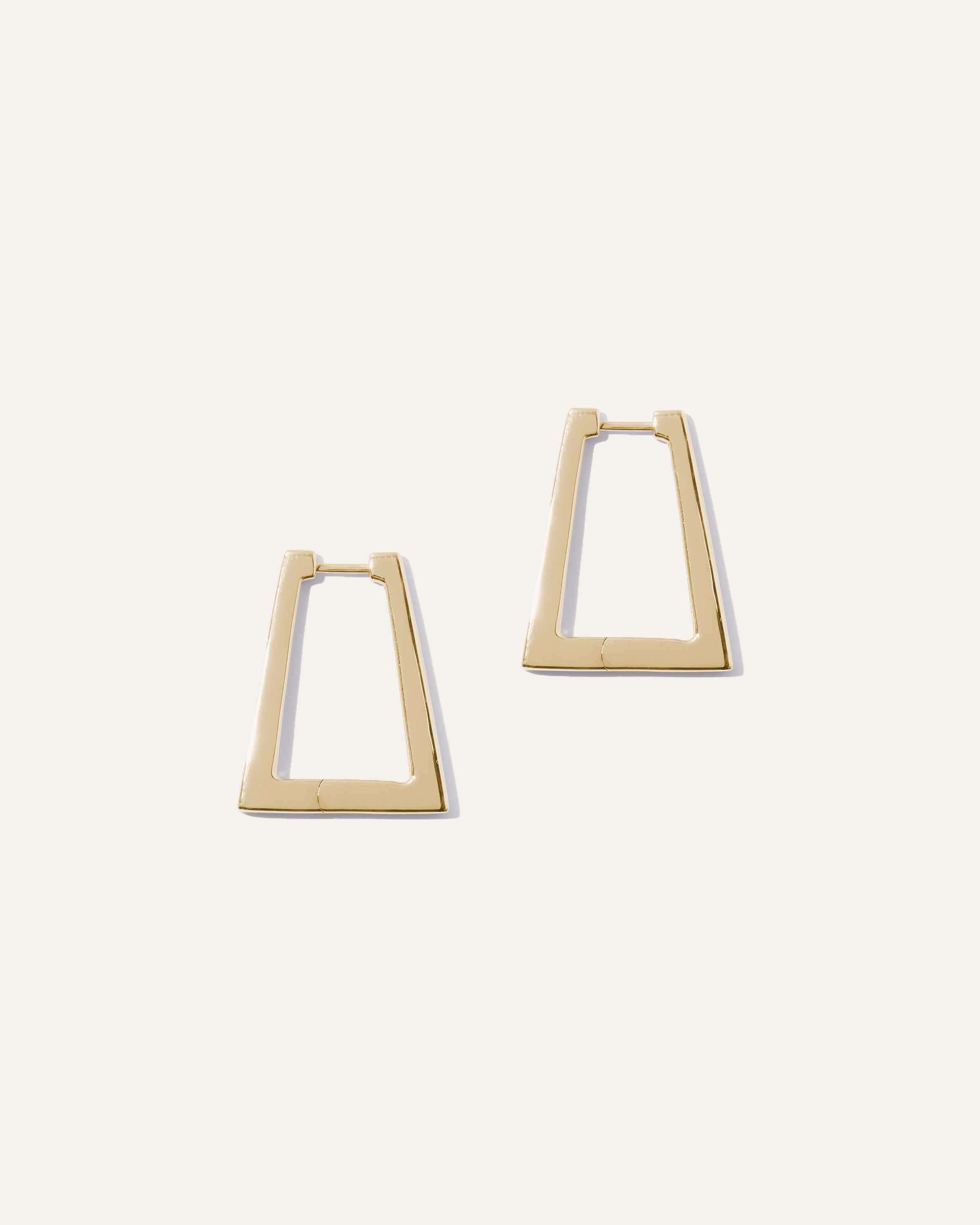 Quince Women's Anya Trapezoid Hoop Earrings In Gold Vermeil