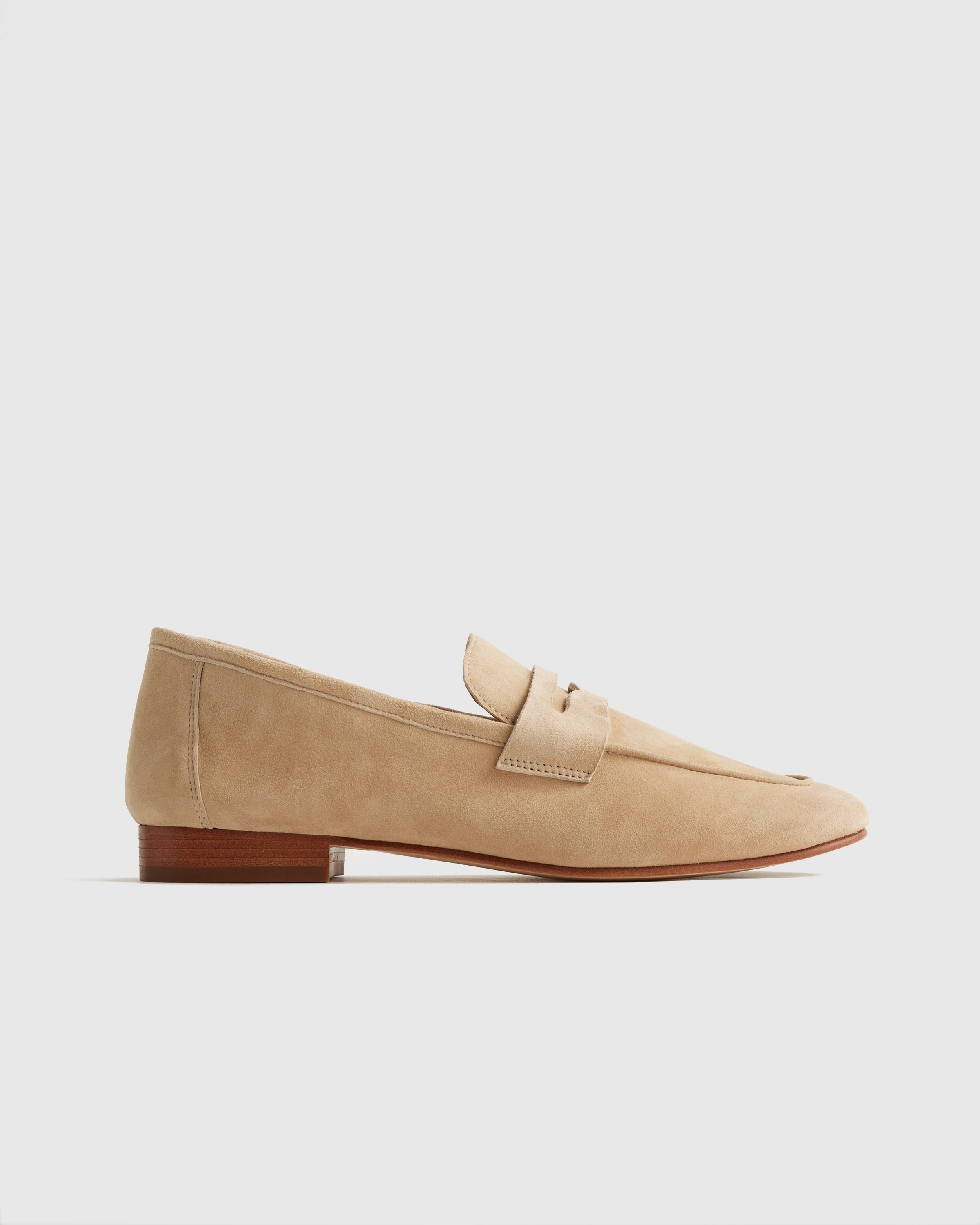 Quince Women's Italian Suede Penny Loafer In Almond