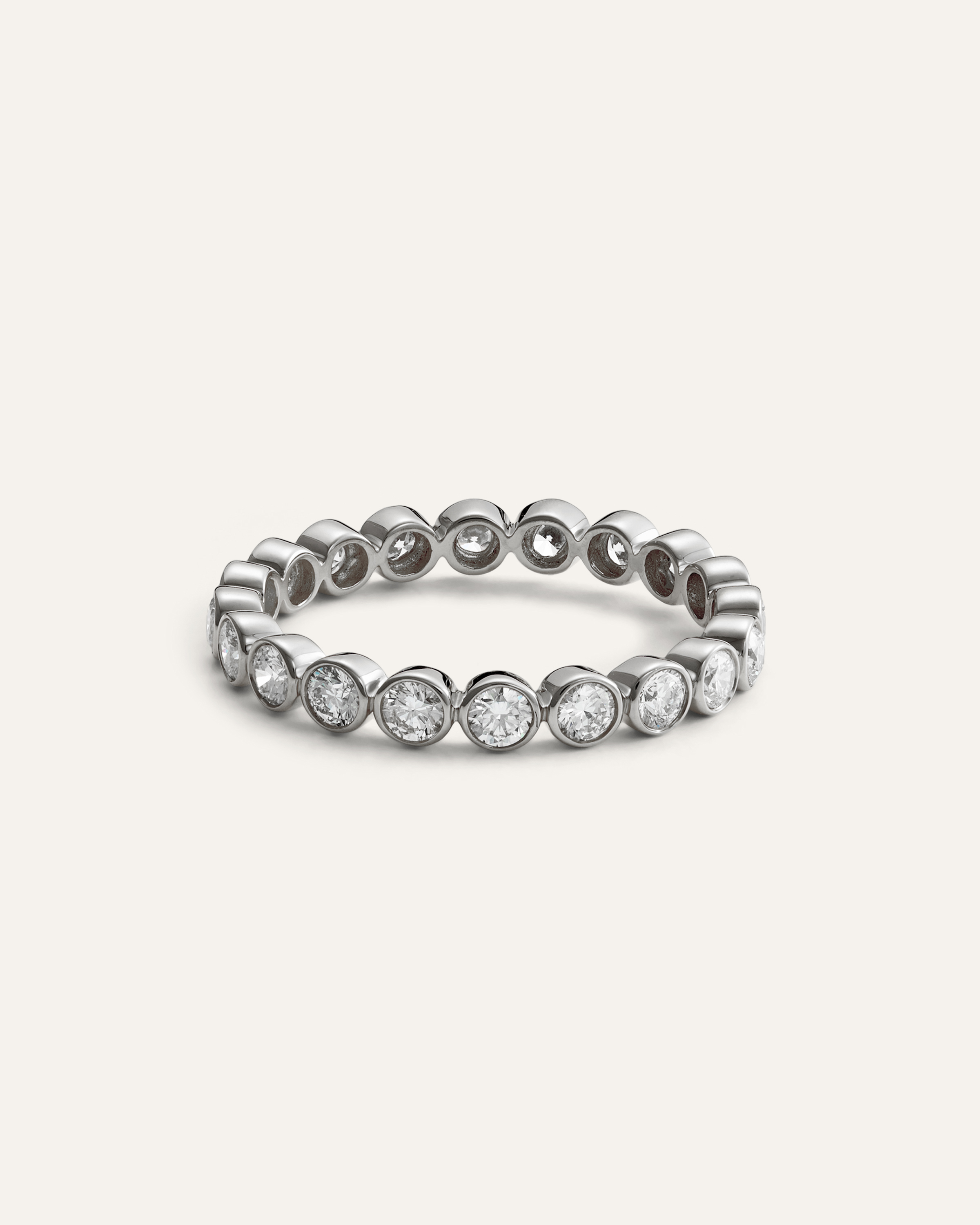 14K Gold Lab Grown Diamond Round Bezel Eternity Band - 1ctw