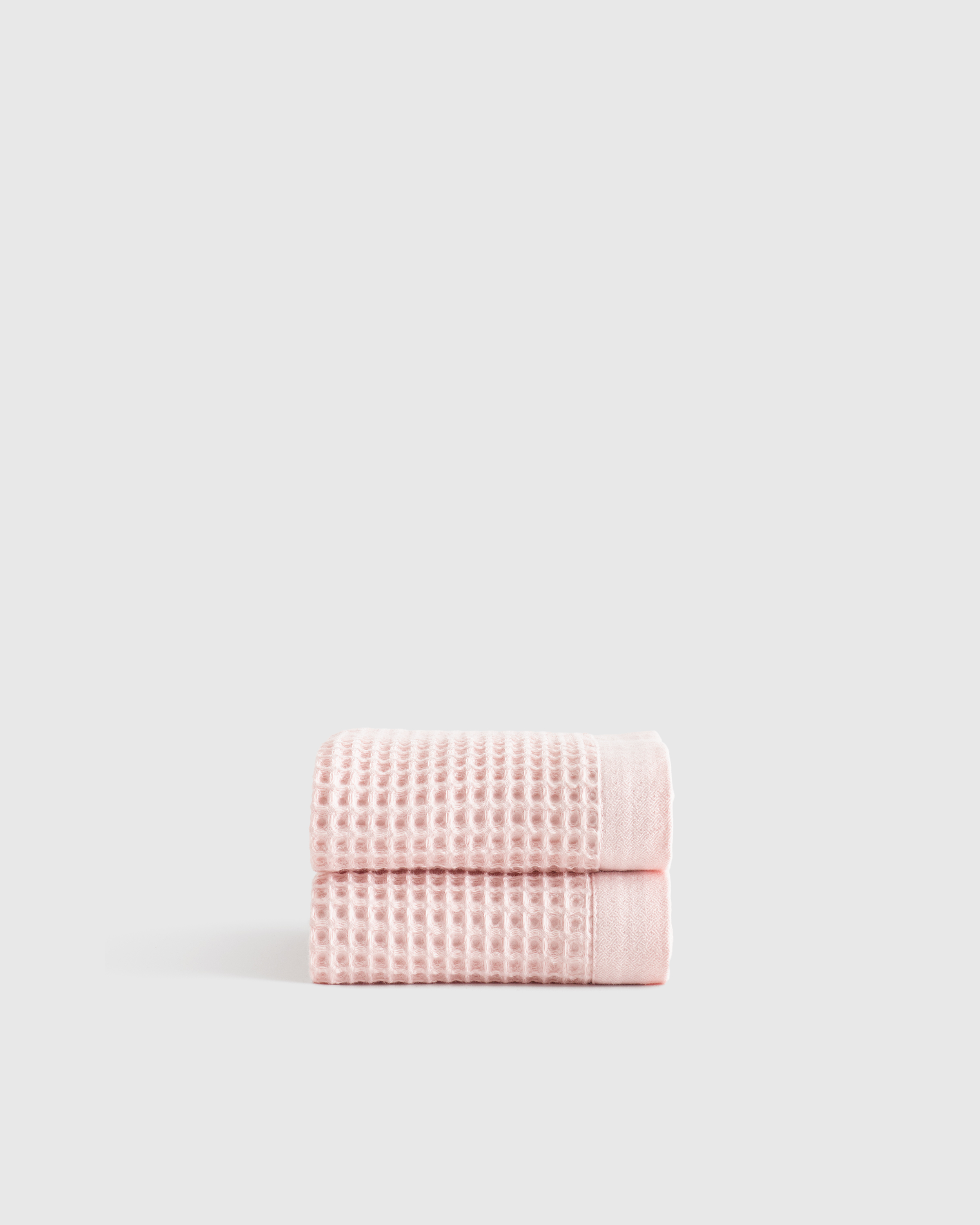 Quince Organic Turkish Waffle Hand Towels In Soft Rose