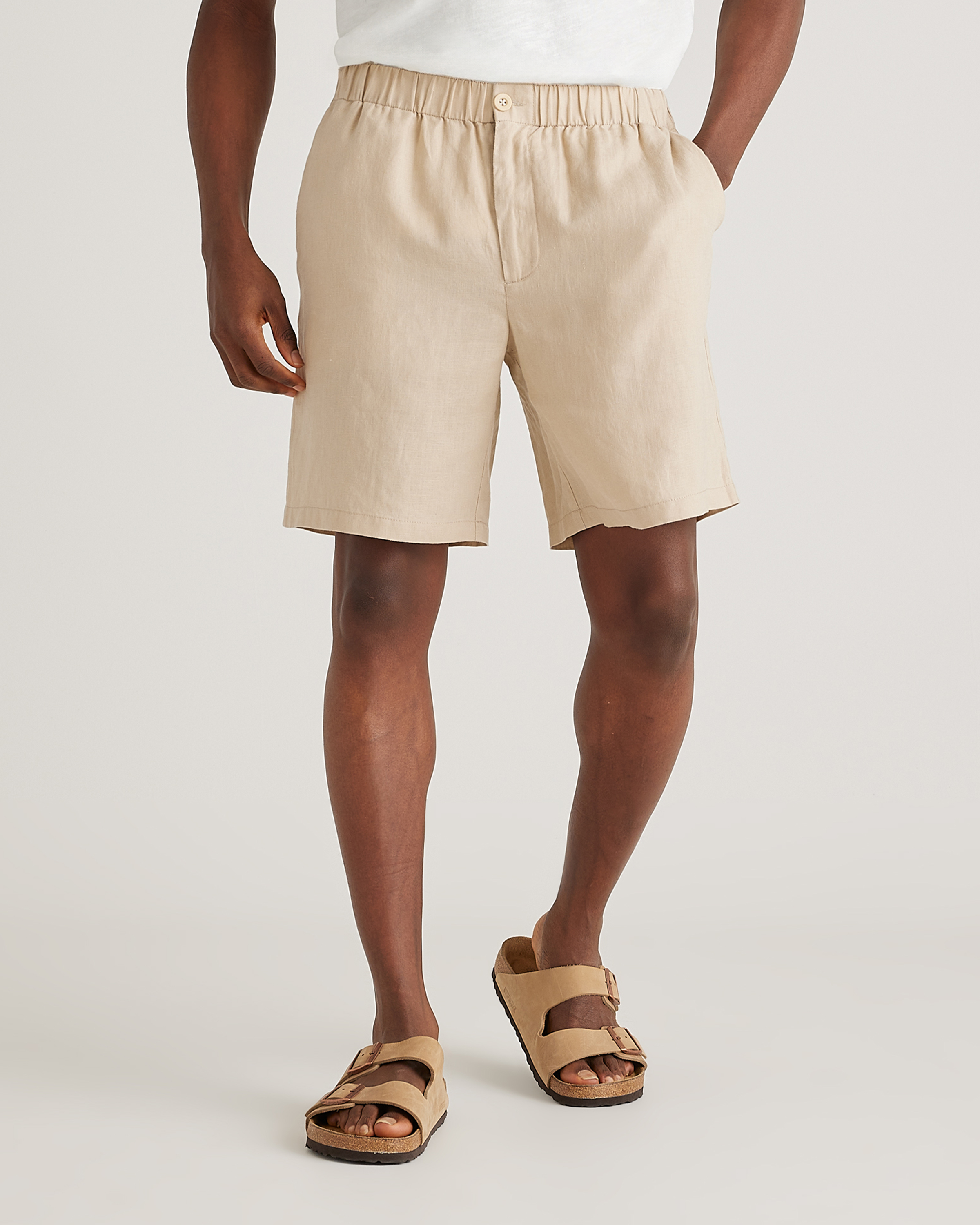 Shop Quince Men's 100% European Linen Shorts In Driftwood