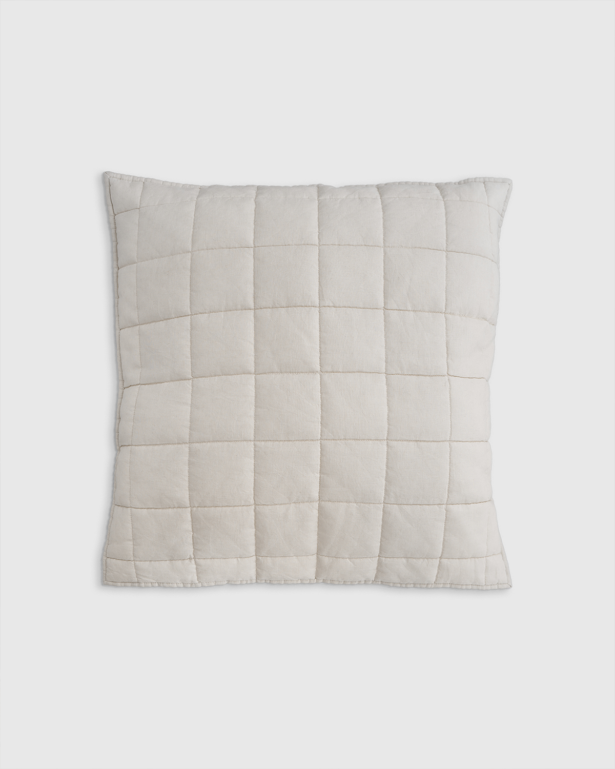 Quince European Linen Quilted Euro Sham In Gray