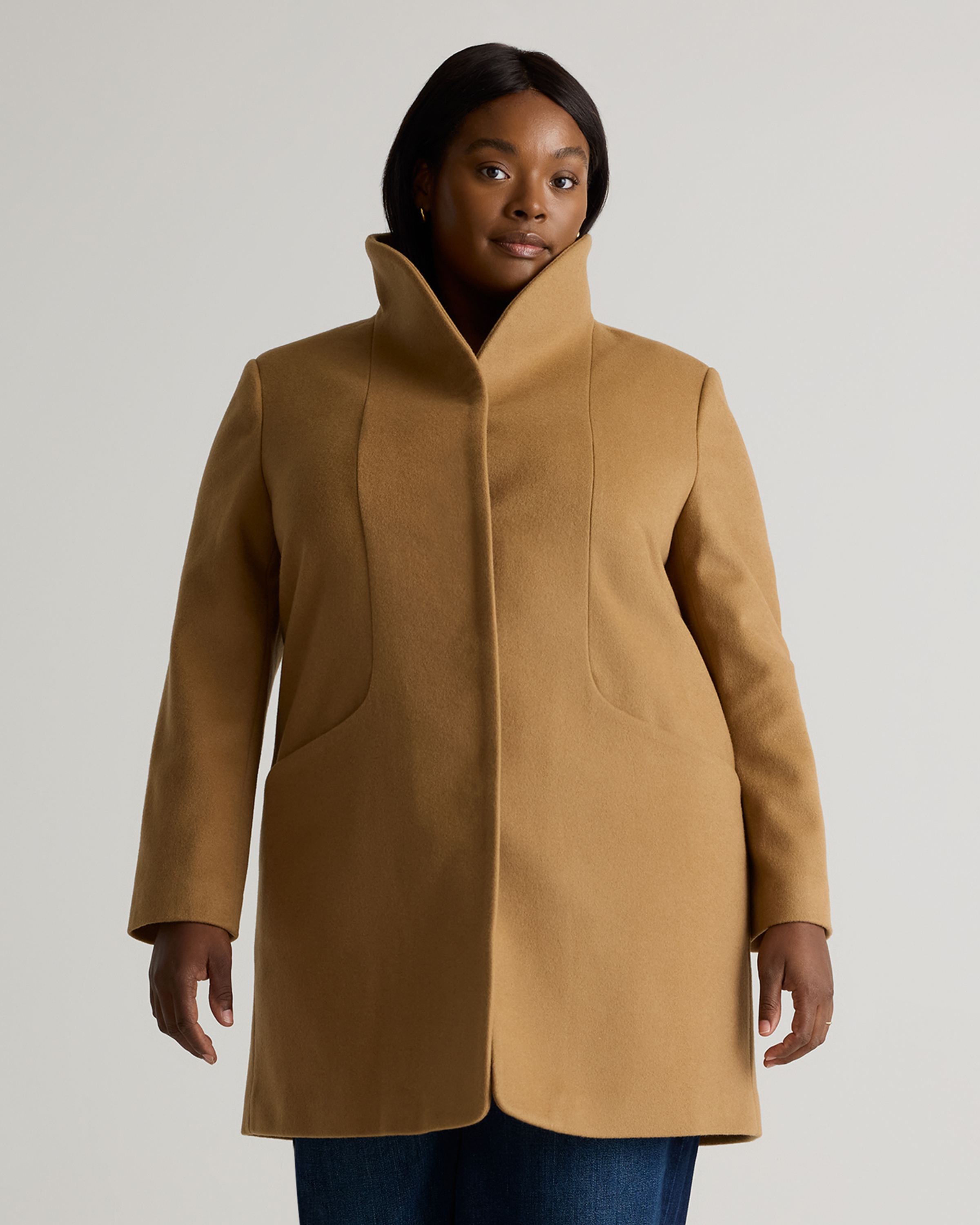 Italian Wool Cocoon Coat - Plus Size