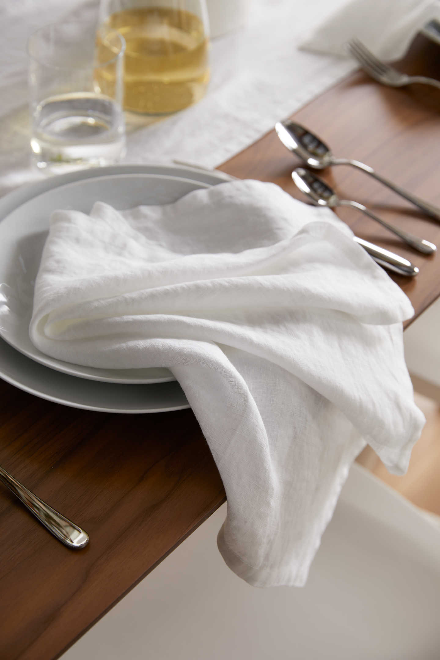 European Linen Napkins - White - 0