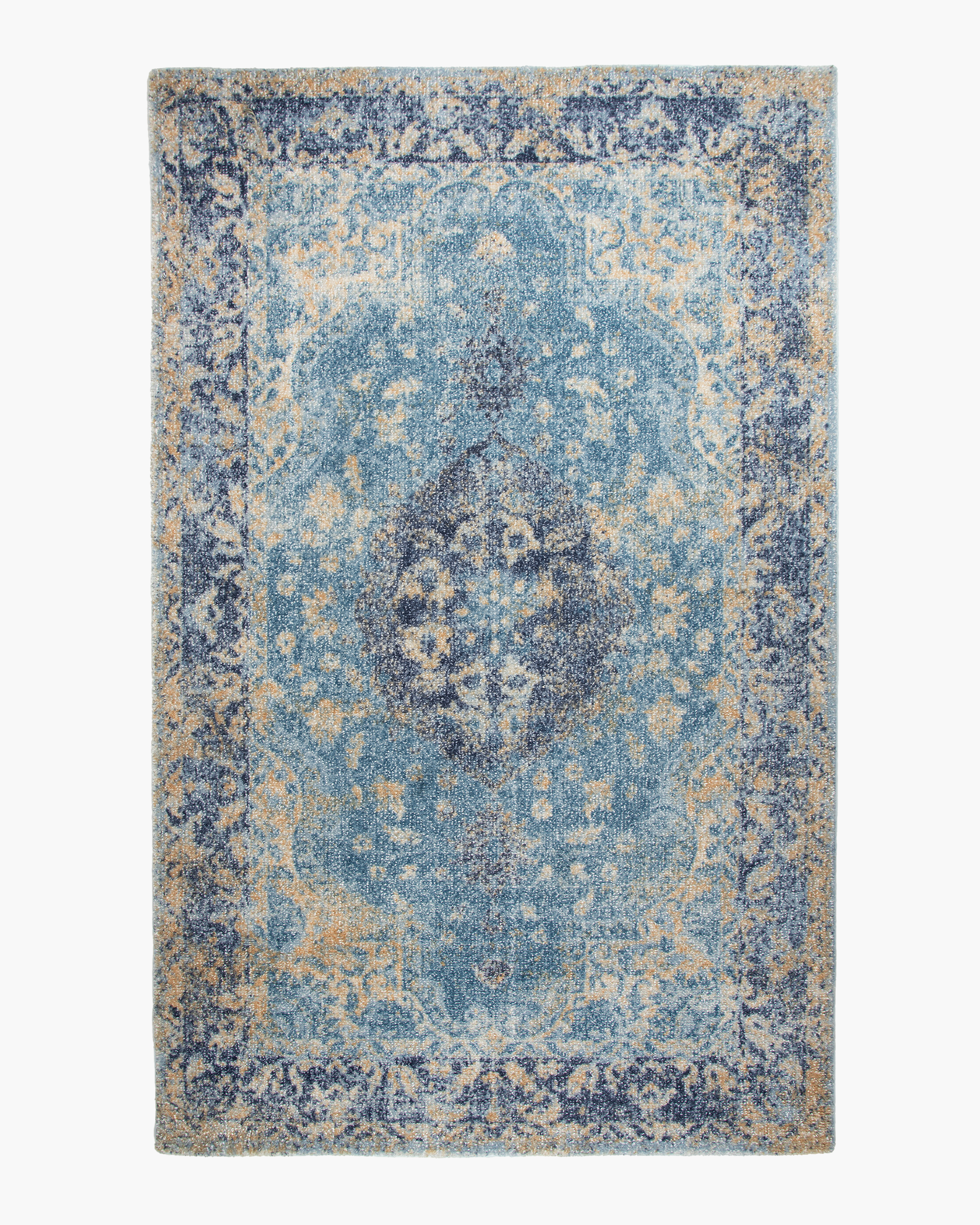 Quince Nev Wool Viscose Rug In Vintage Blue