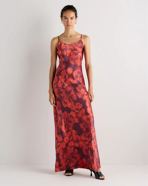 100% Washable Silk Maxi Slip Dress
