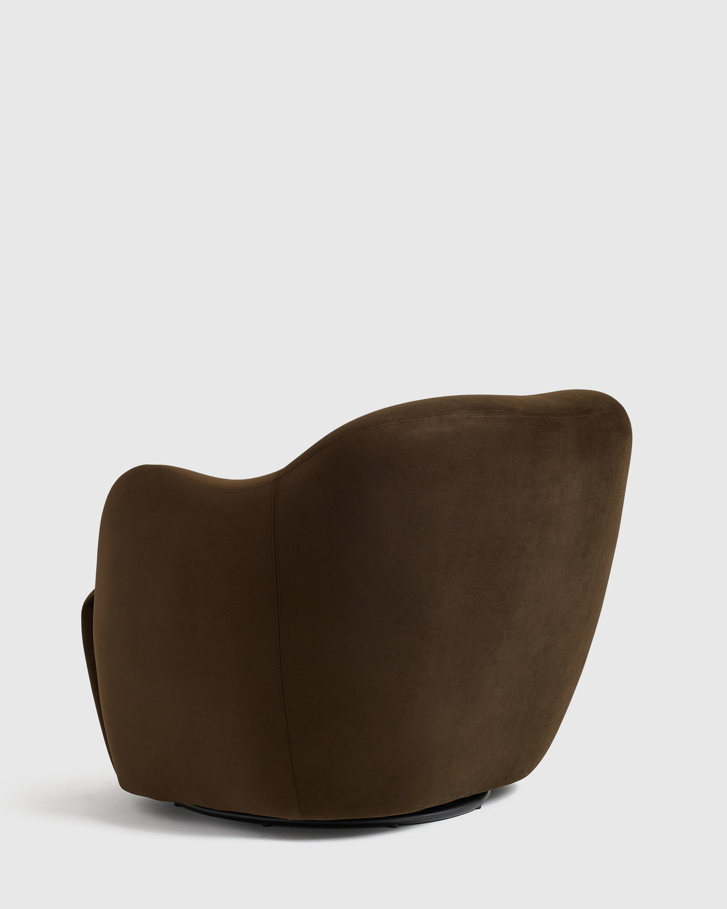 Curved Chunky Arm Swivel Accent Chair - thumbnail 4