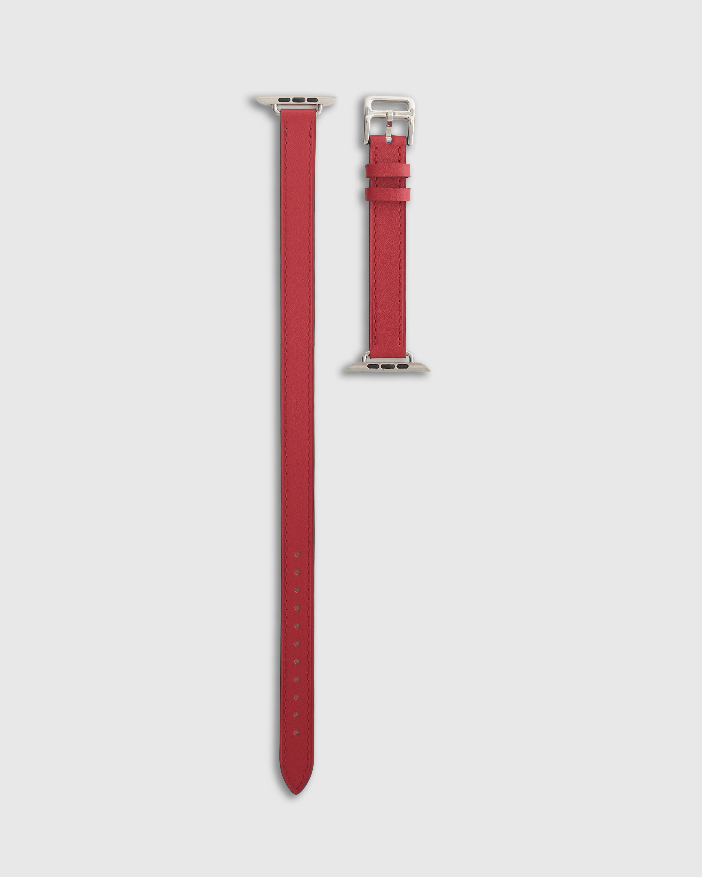 Quince Leather Double Wrap Apple Watch Band In Red