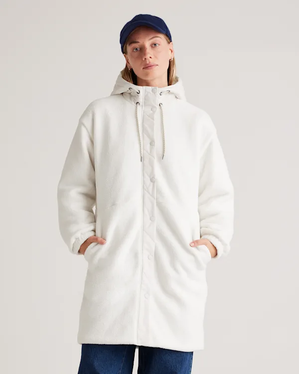 Long Hooded Sherpa Jacket