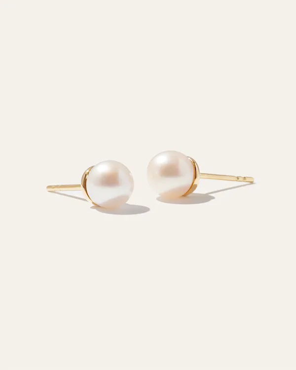 14K Gold Freshwater Cultured Pearl Studs