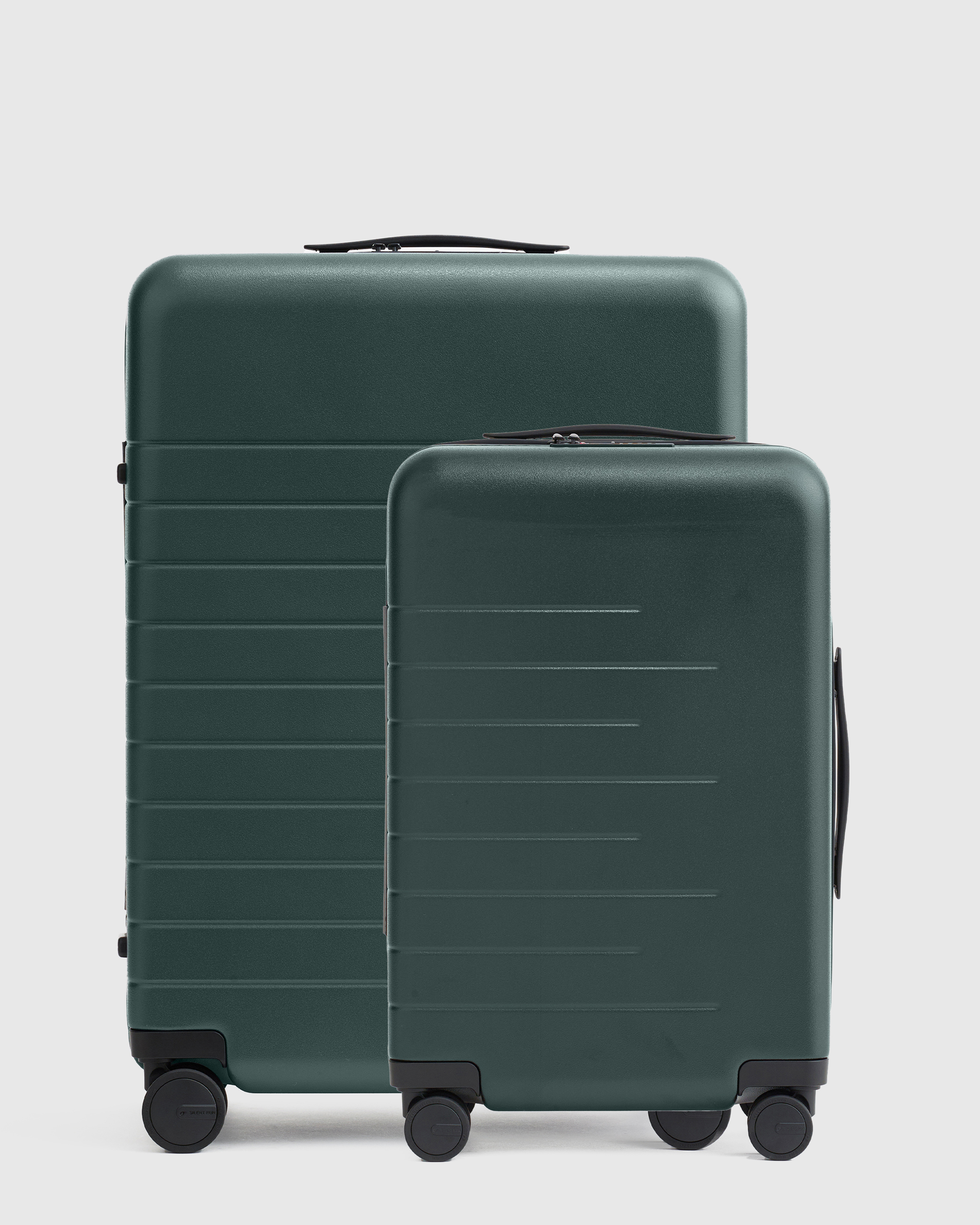 Expandable Carry-On & Medium Check-In Suitcase Set in Dark Green