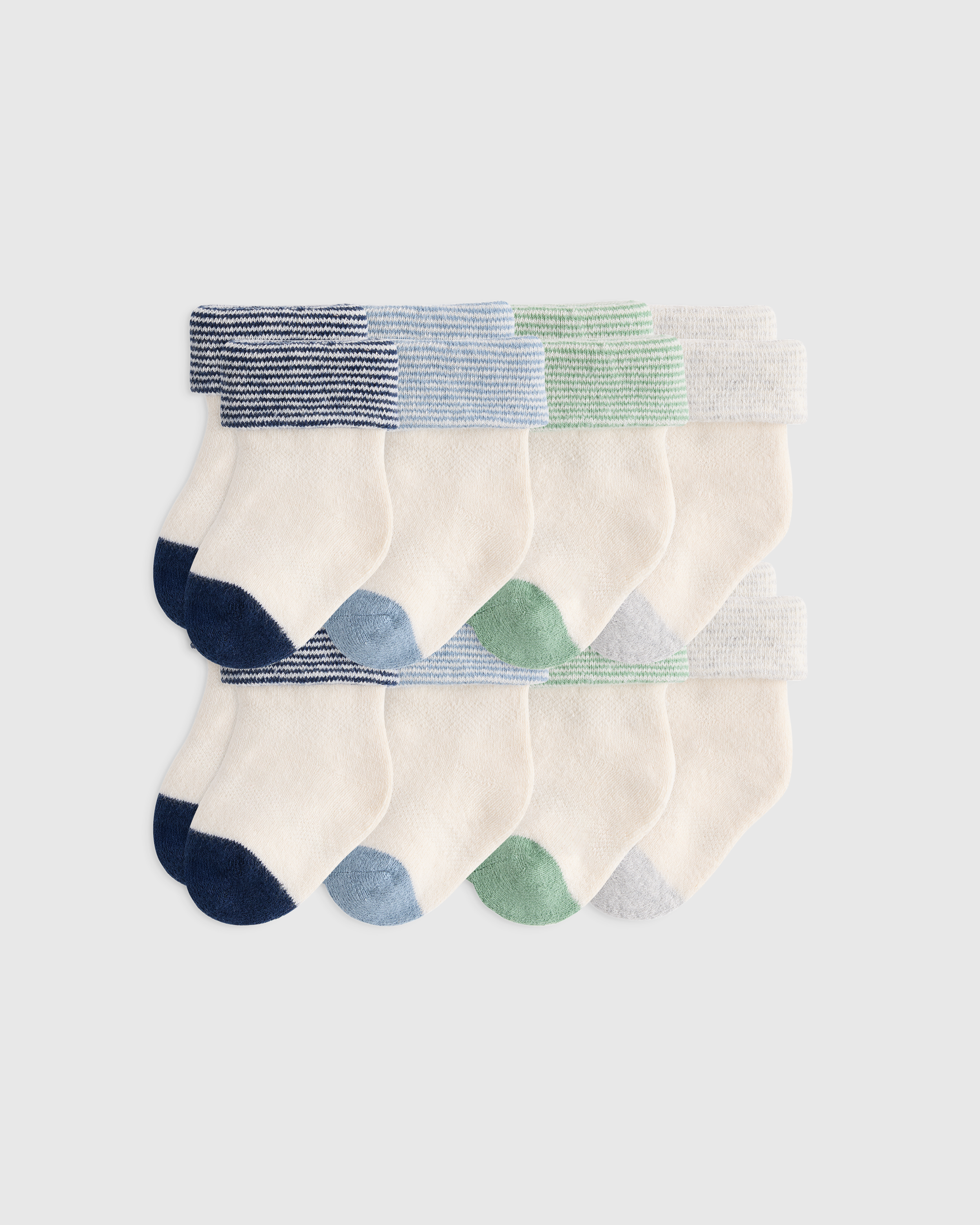 Organic Cotton Fold Over Socks 8-Pack