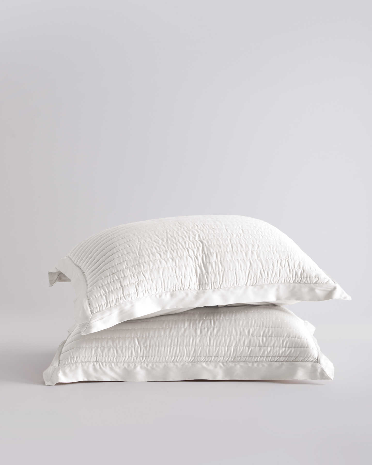 Organic Bamboo Viscose Channel Quilted Sham Set - White