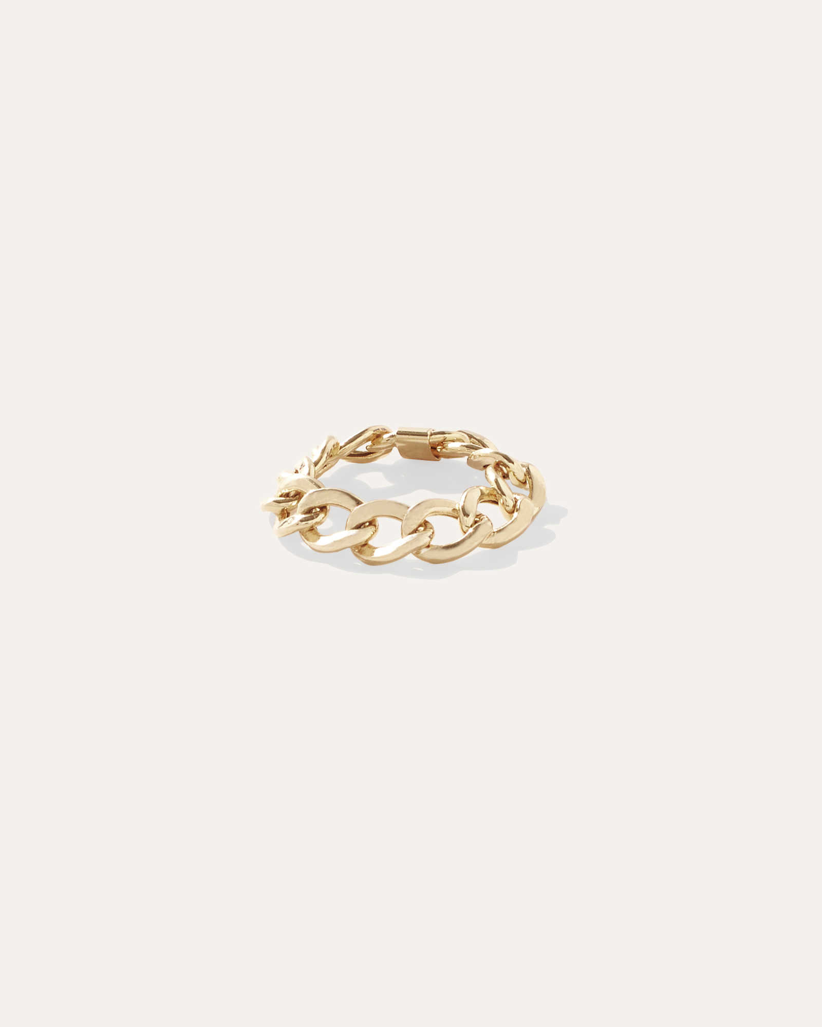 14K Gold Curb Chain Ring