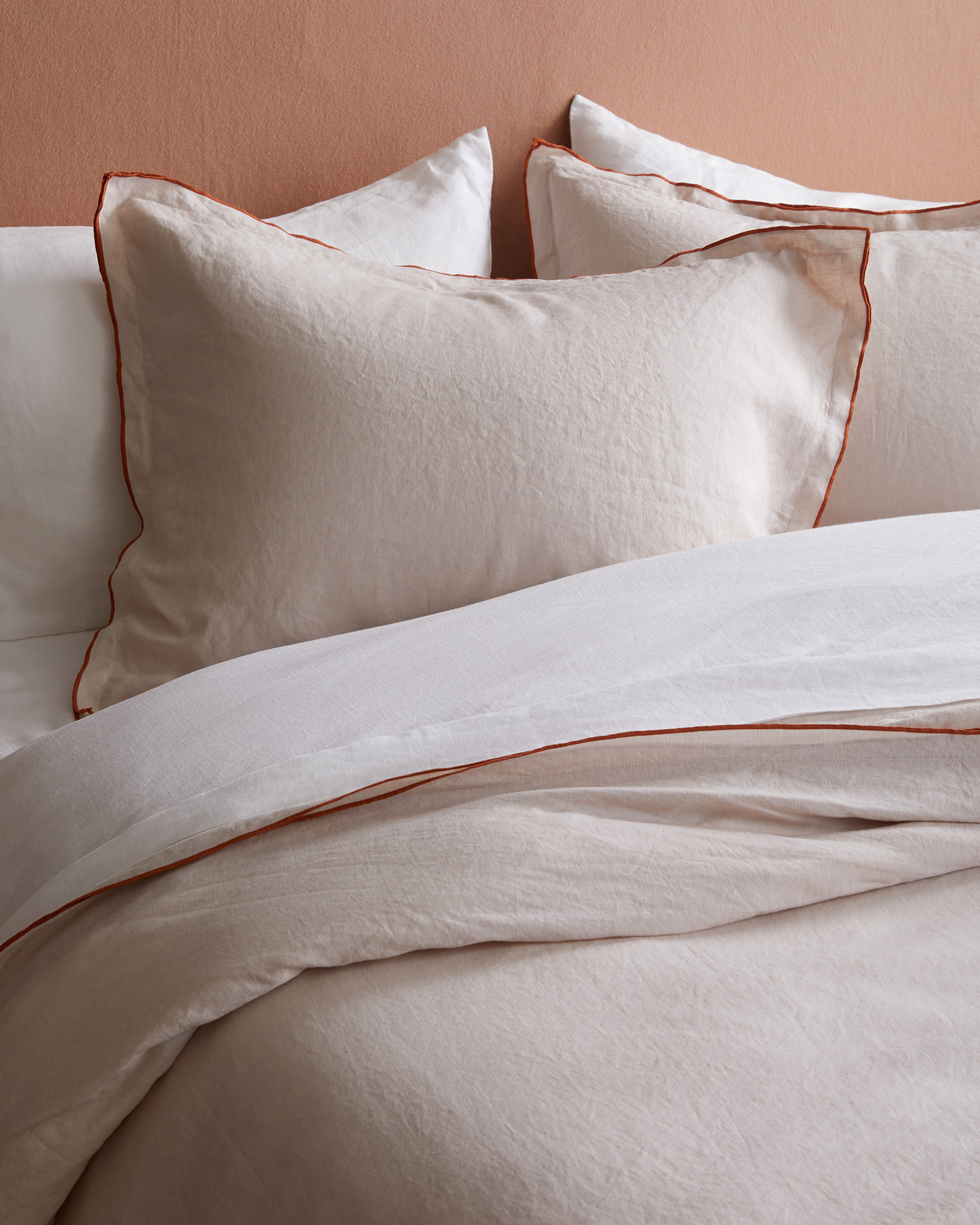 European Linen Double Embroidered Edge Duvet Cover Set - thumbnail 6