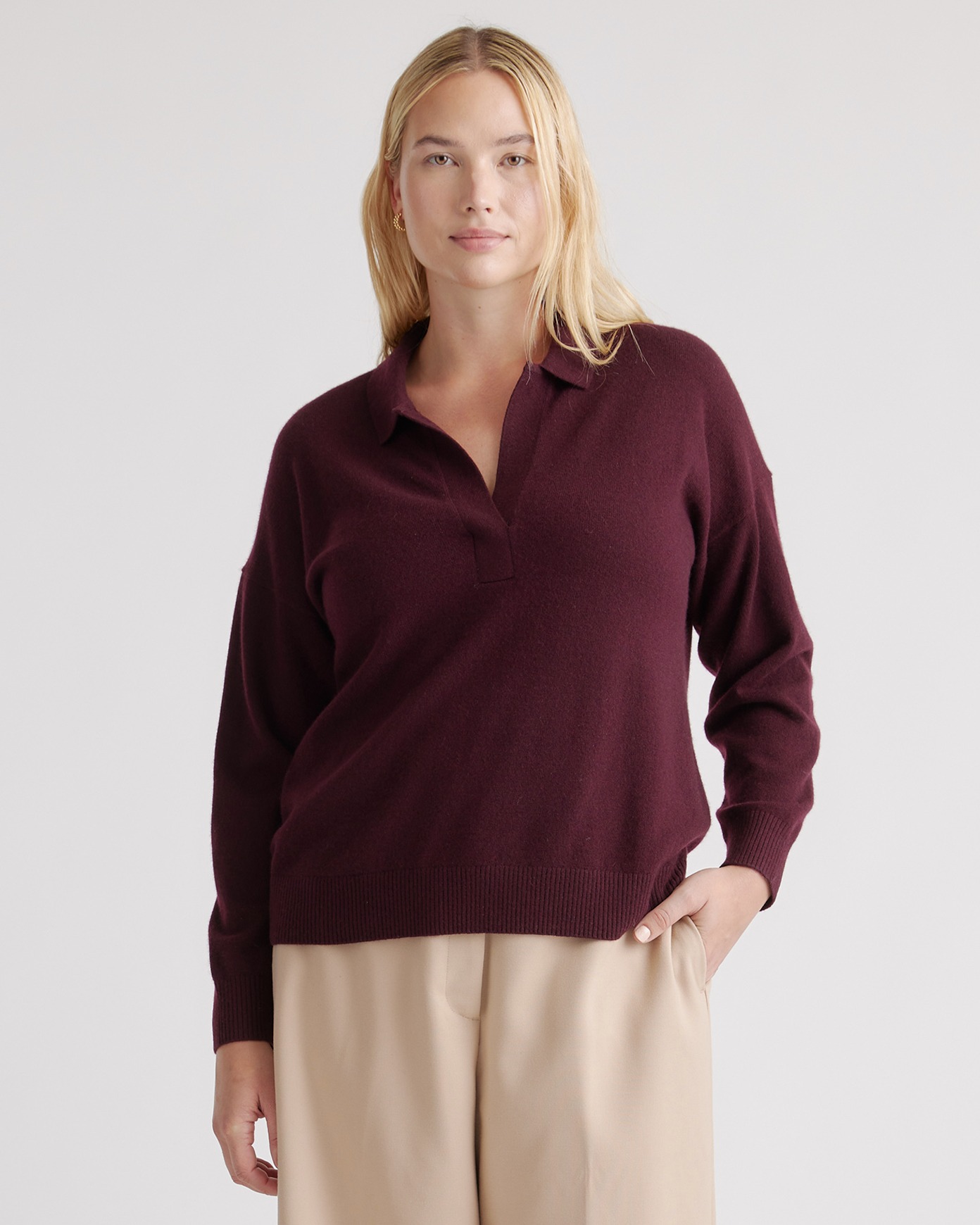 Spring Mongolian Cashmere Polo Sweater