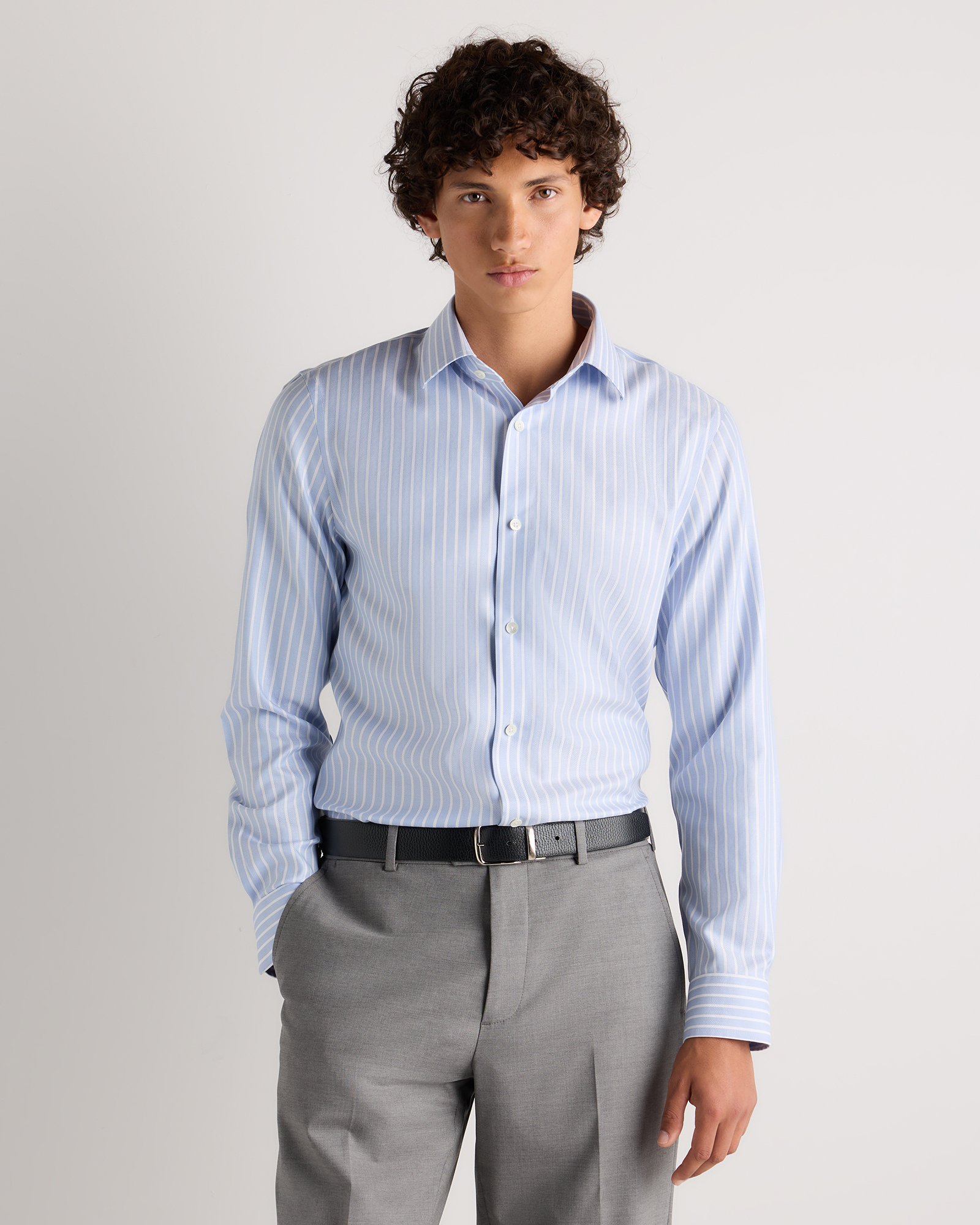 blue gray dress shirt Athletic Fit Dress Shirt in Steel Blue XXXL