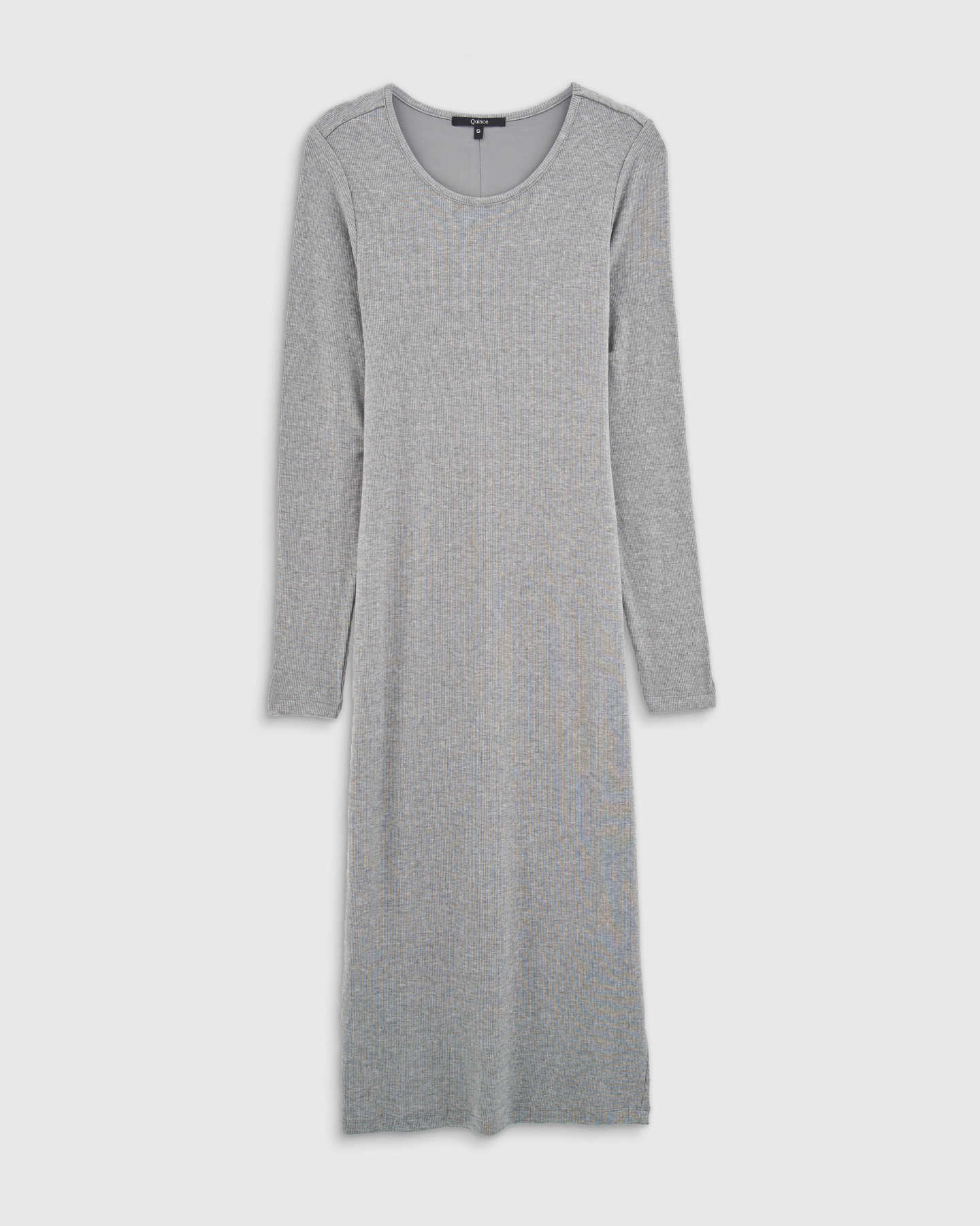 Tencel Rib Knit Long Sleeve Dress - Dark Olive