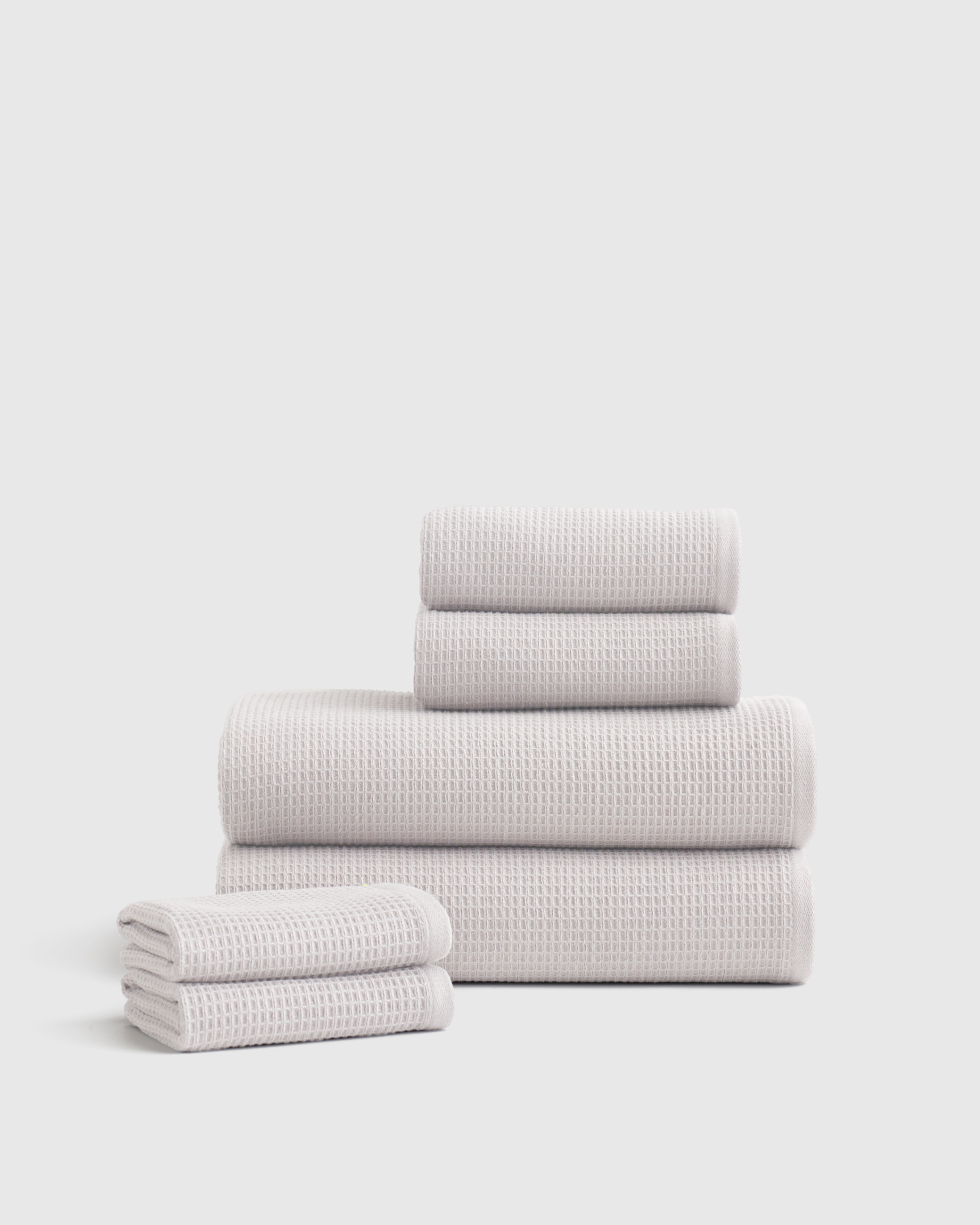 Turkish Waffle Terry Bath Towel Bundle in SILVER