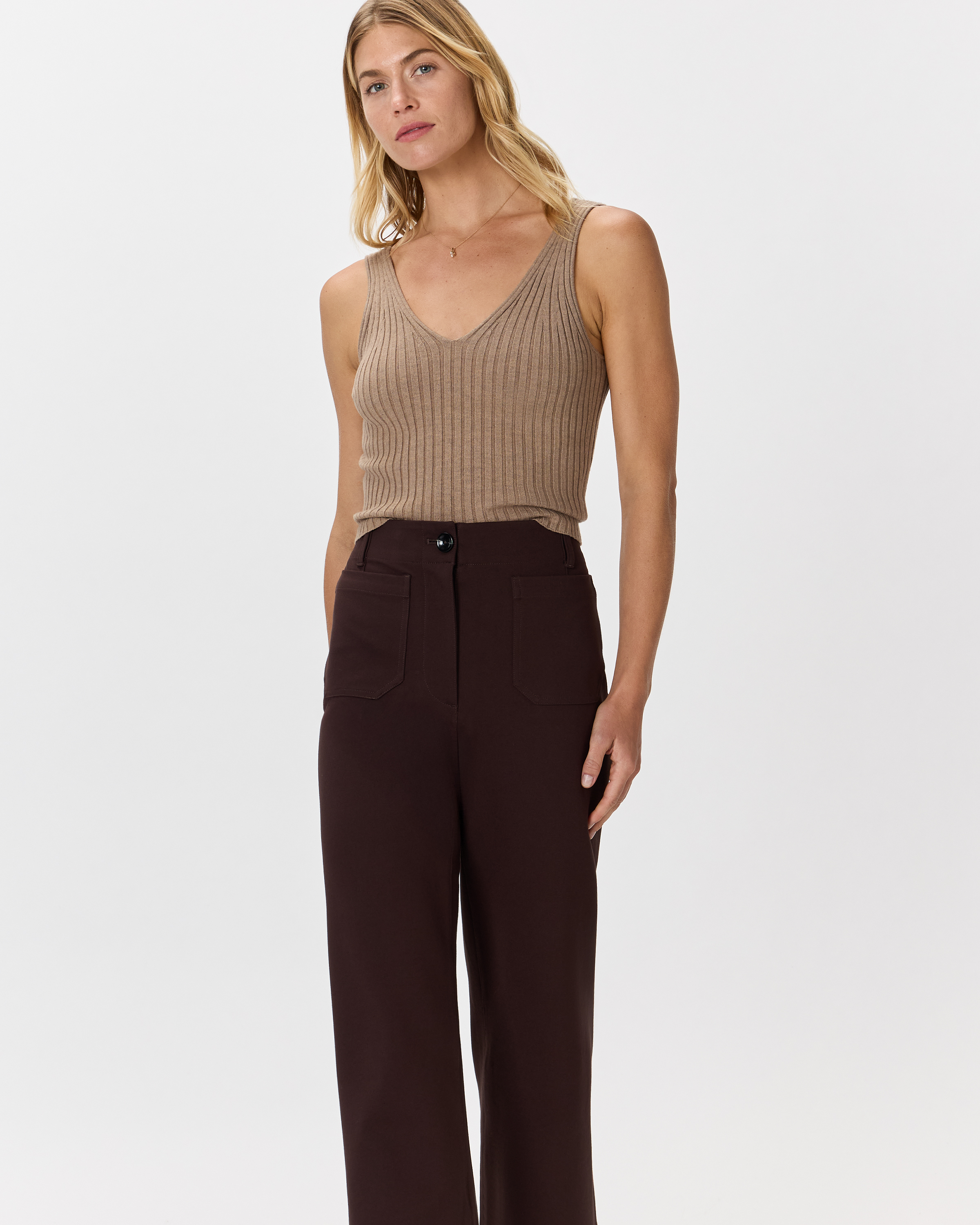 Women's Ultra-Stretch Ponte Cropped Wide Leg Pants - thumbnail 4