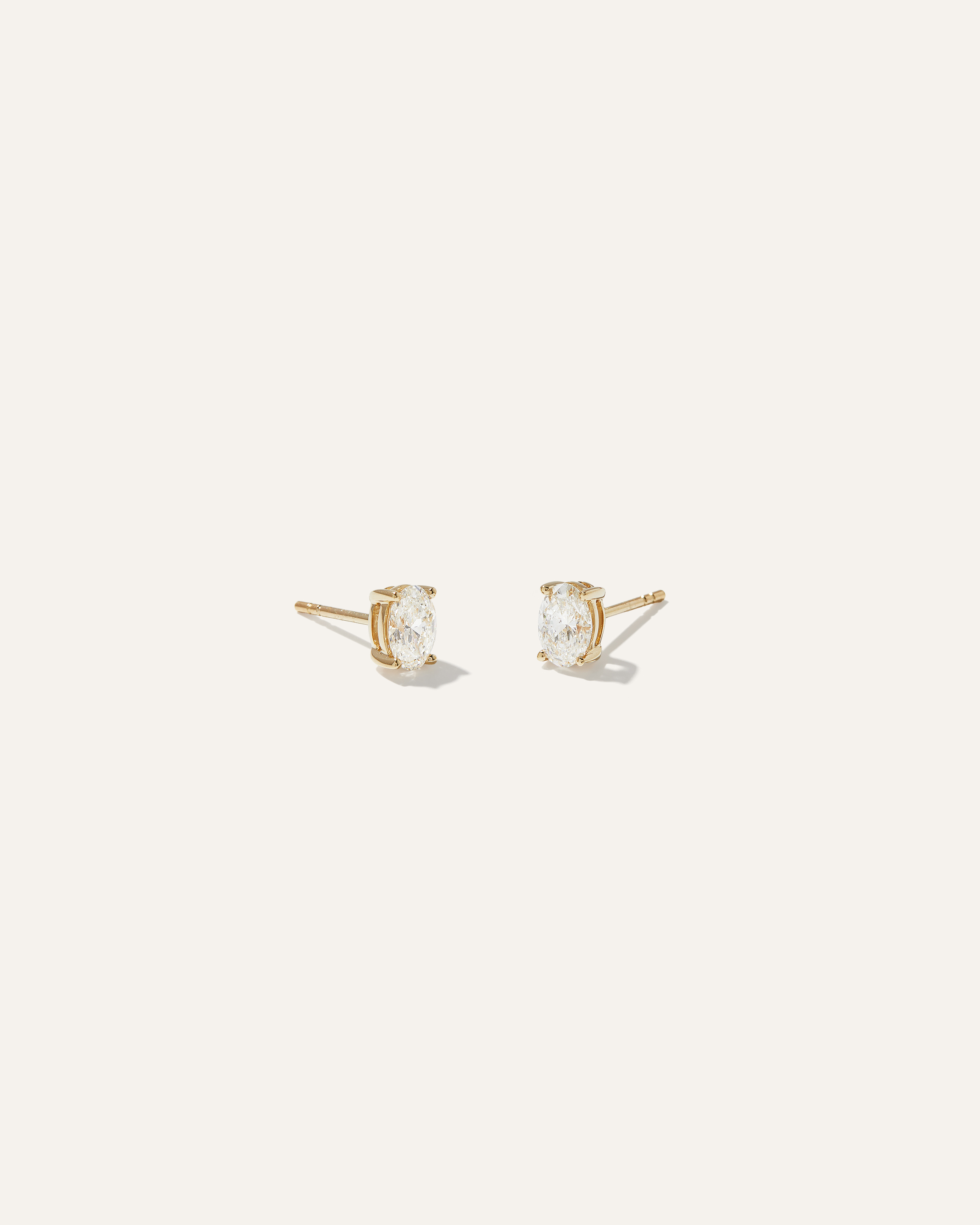 Shop Quince Women's 14k Gold Lab Grown Diamond Oval Solitaire Studs In Yellow Gold