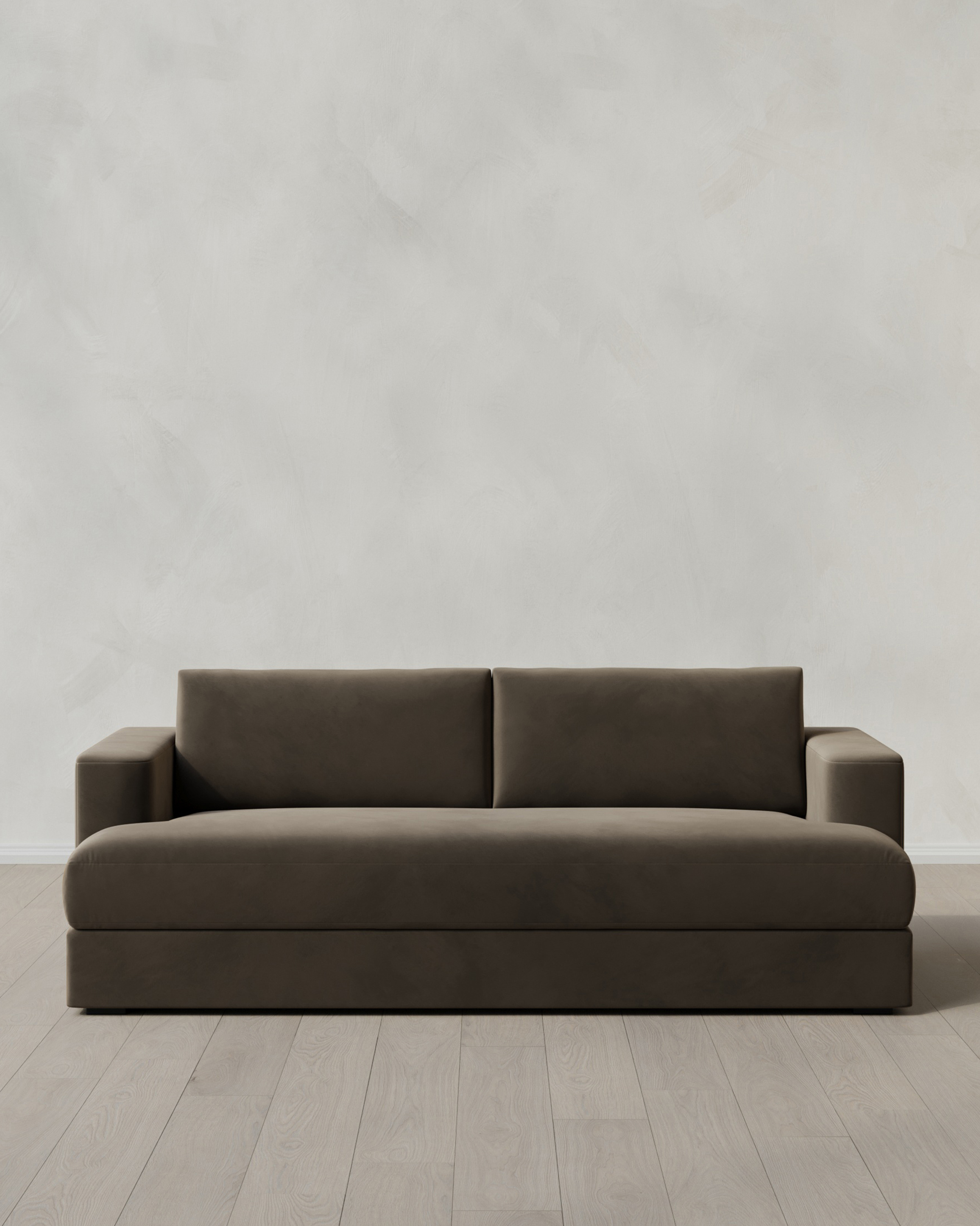 Sierra Performance Velvet Taper Arm Sofa in Rust