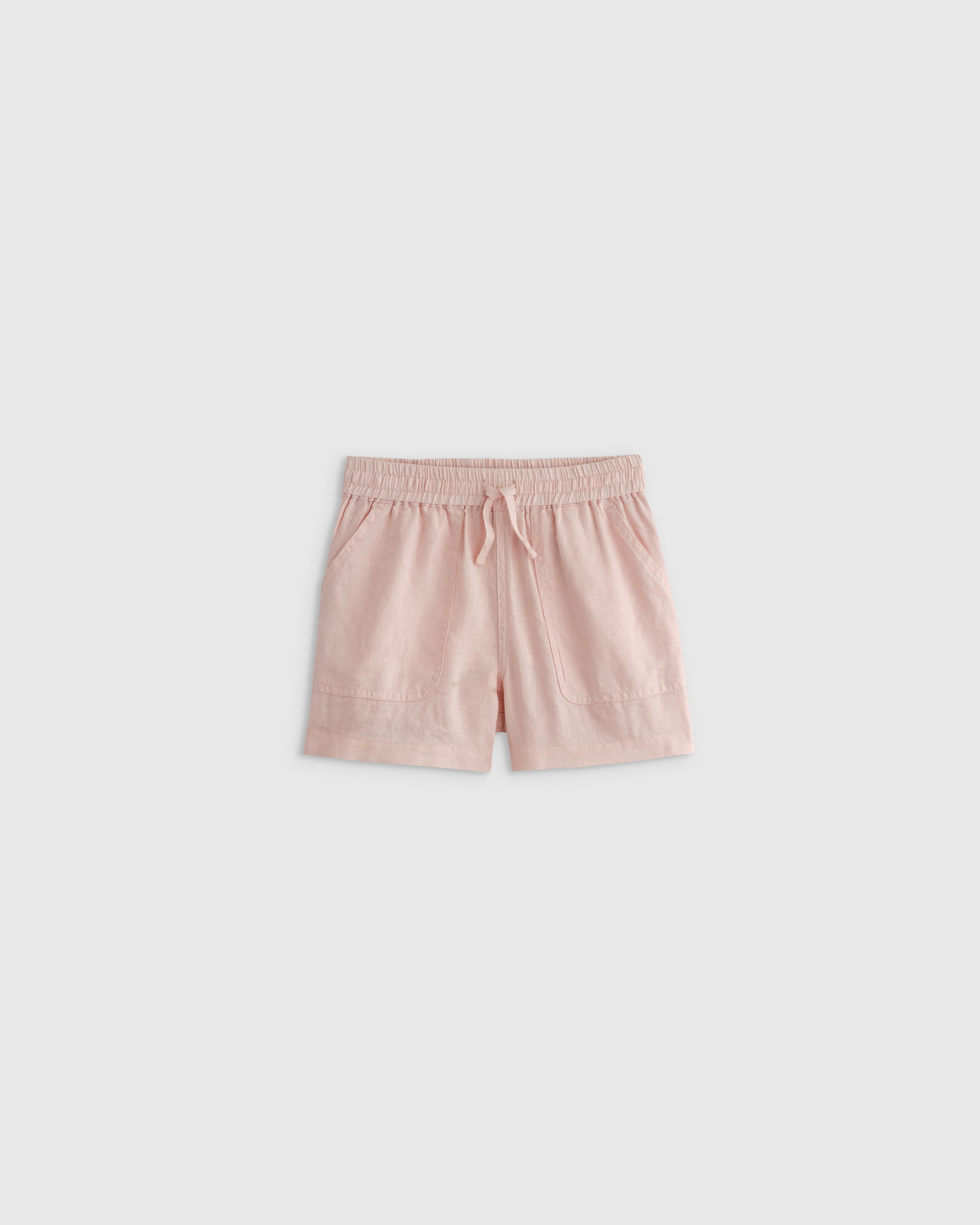 Quince 100% European Linen Drawstring Shorts In Pale Pink