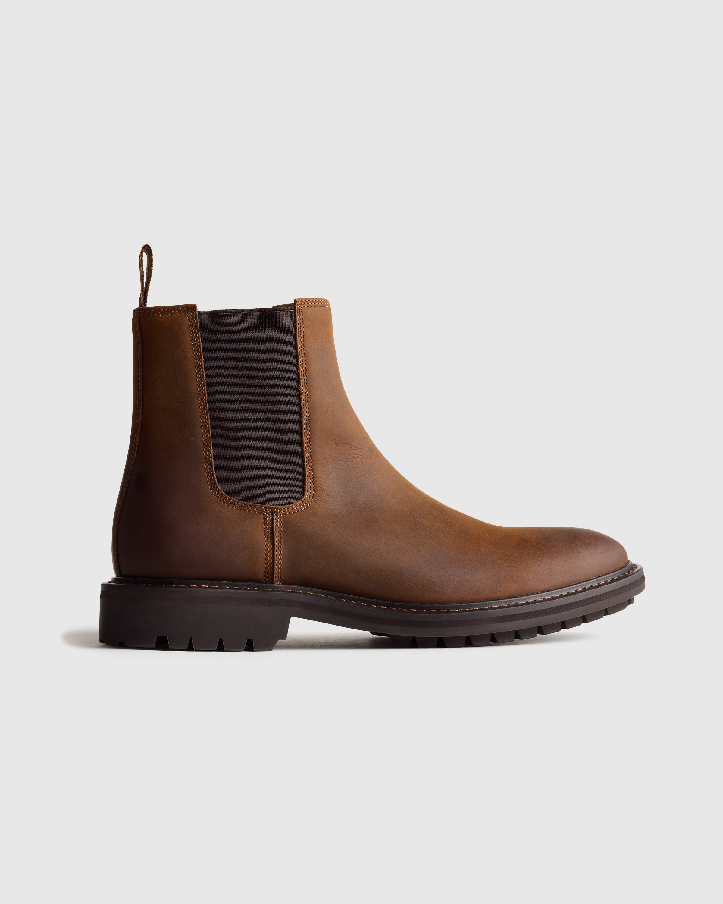 Rugged Leather Lug Sole Chelsea Boot