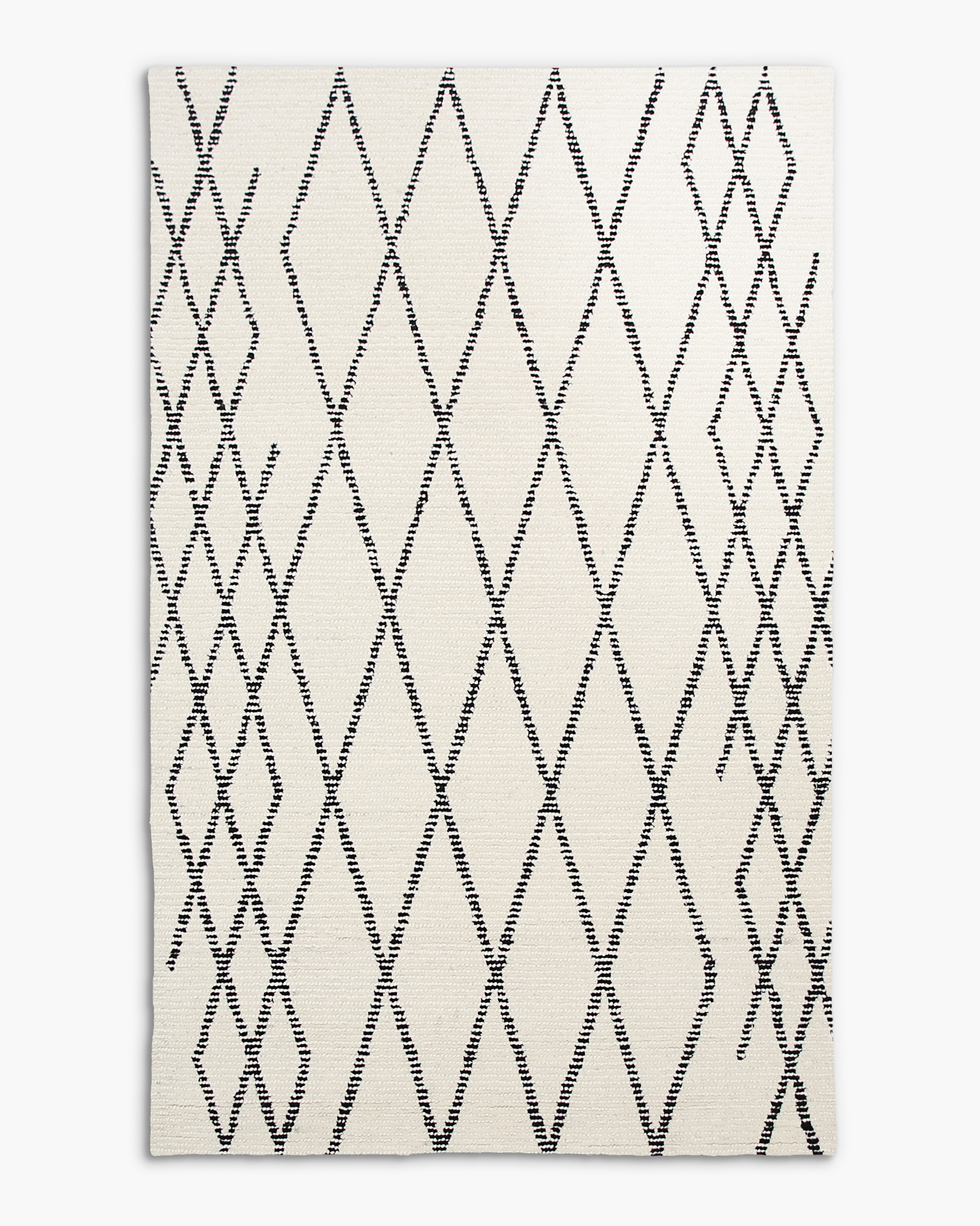 Quince Drew Tufted Wool Rug In Ivory/black