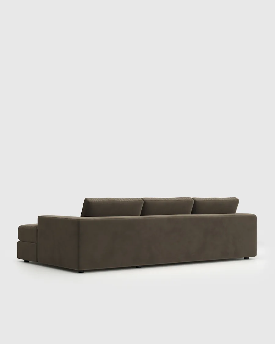 Chunky Arm Deep Seat Chais Sectional 119 Right Arm Back Angle Sable