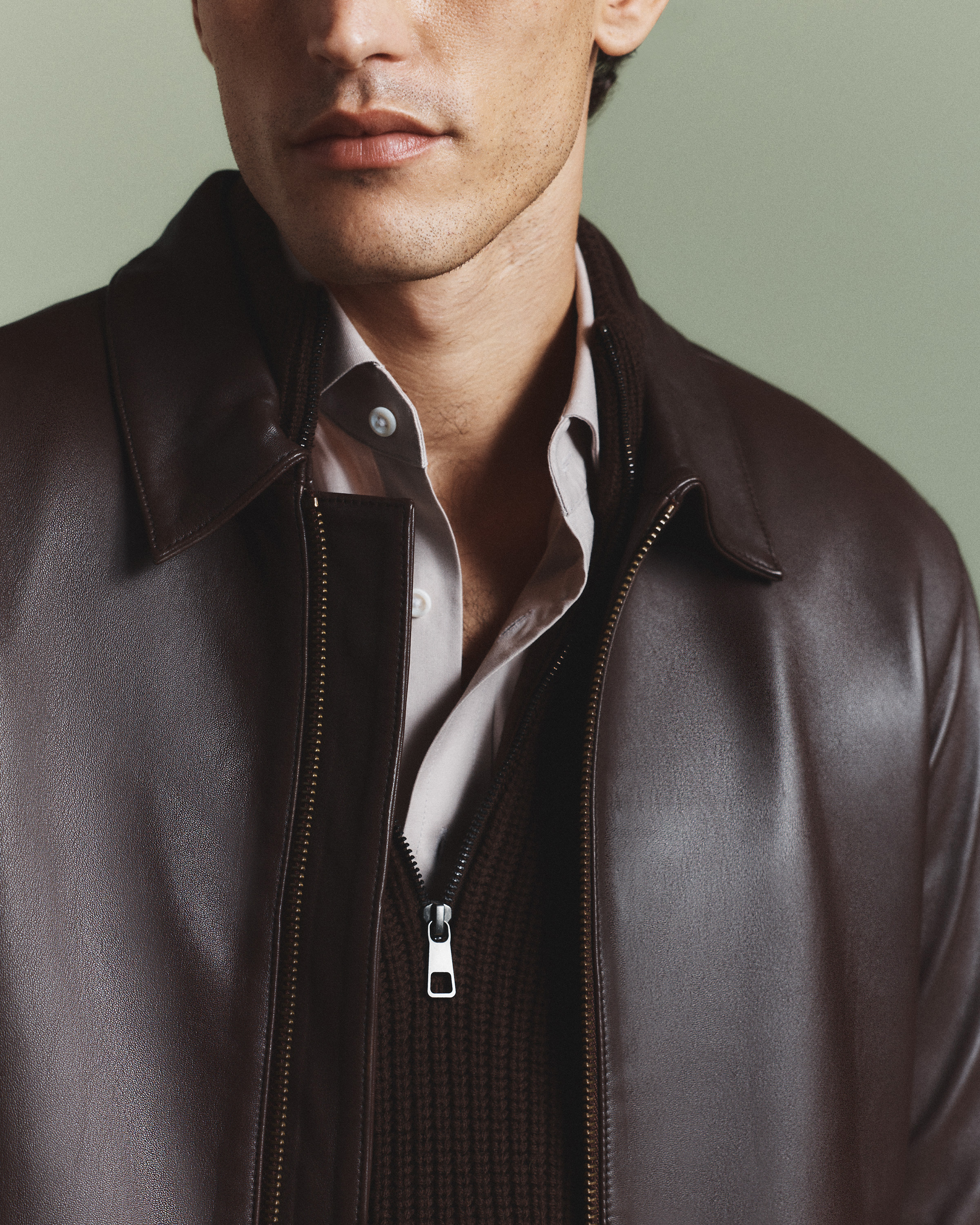 100% Leather Harrington Jacket