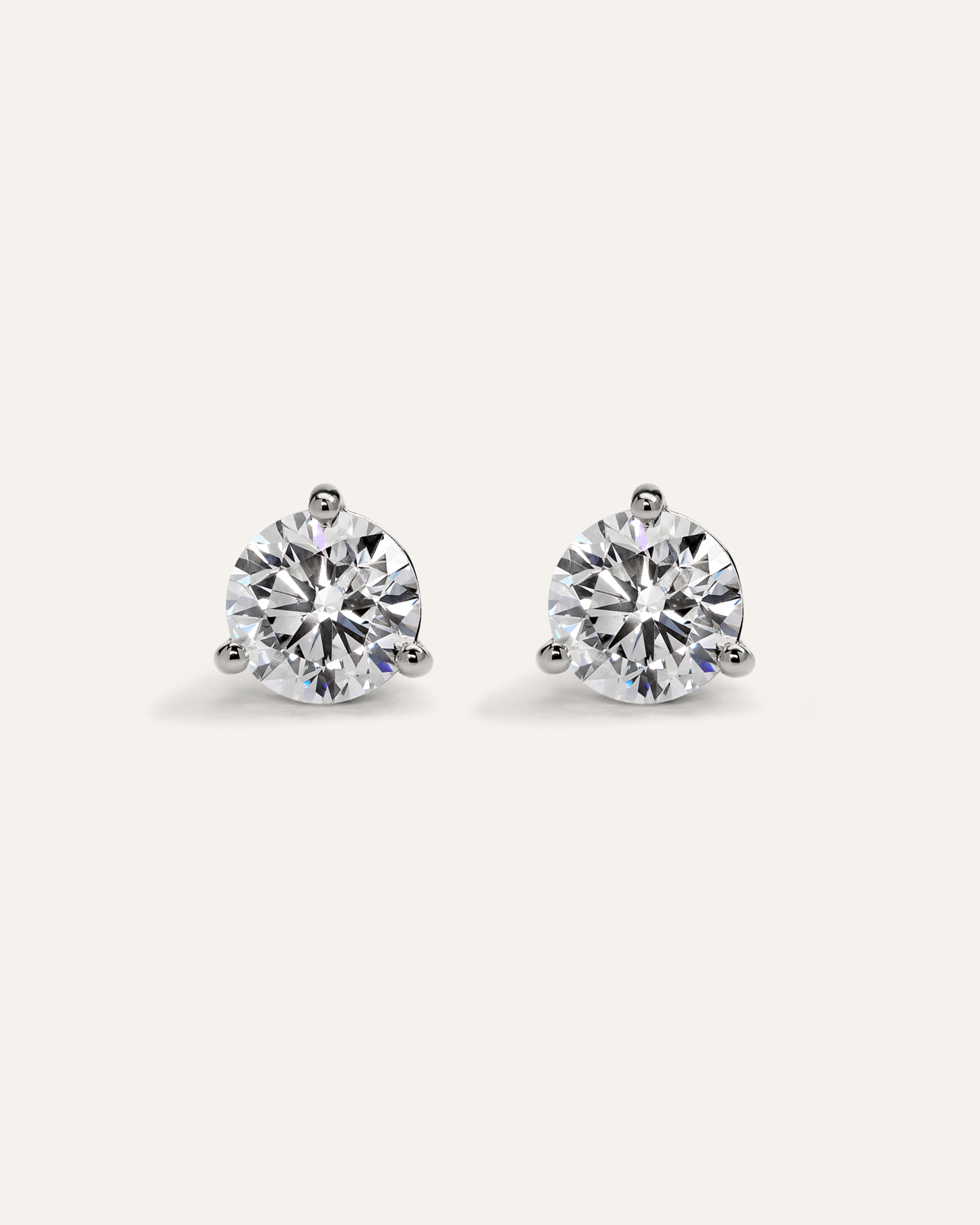 14K Gold Lab Grown Diamond Martini Studs - 4ctw