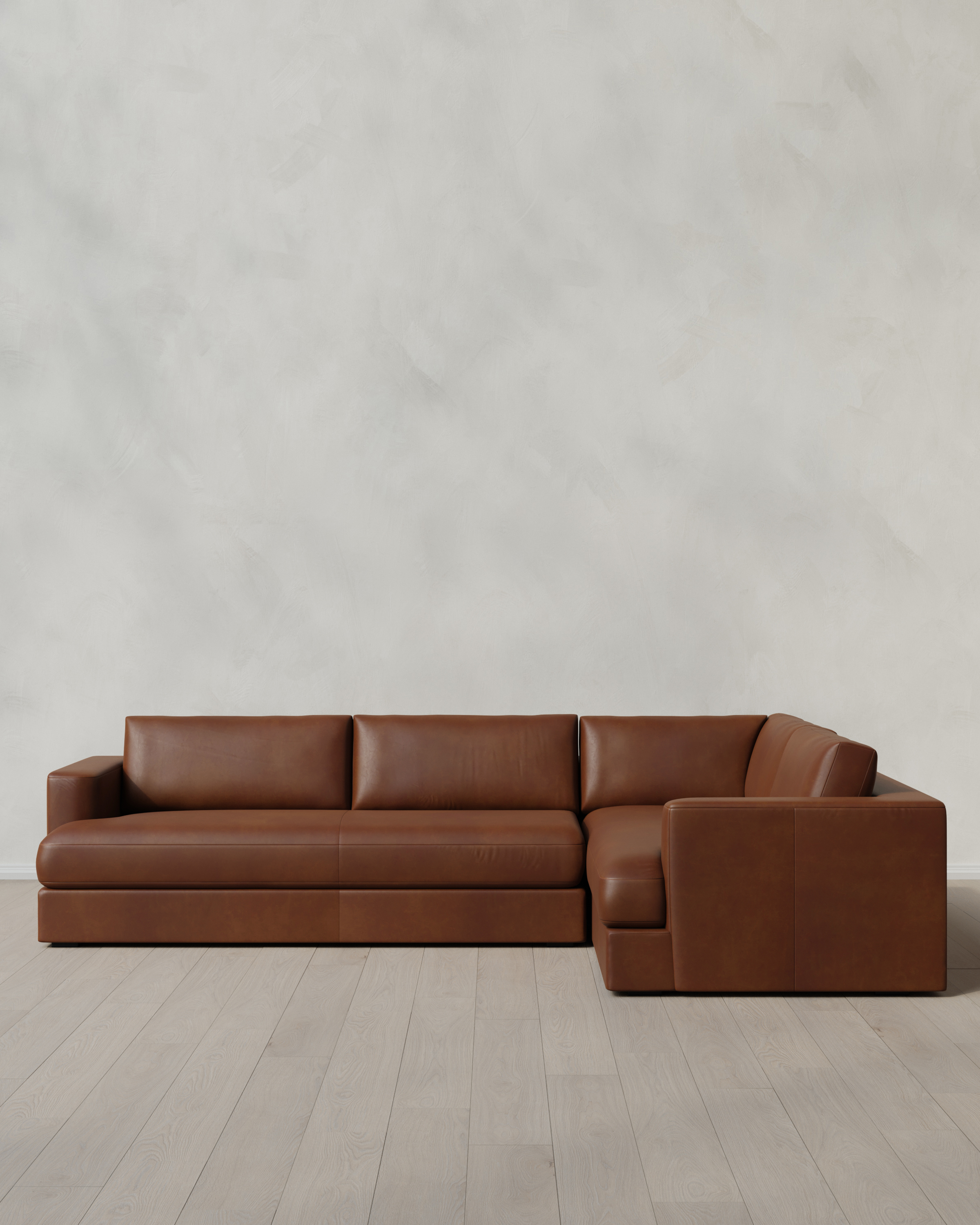 Sierra Curved Arm L Sectional in Leather