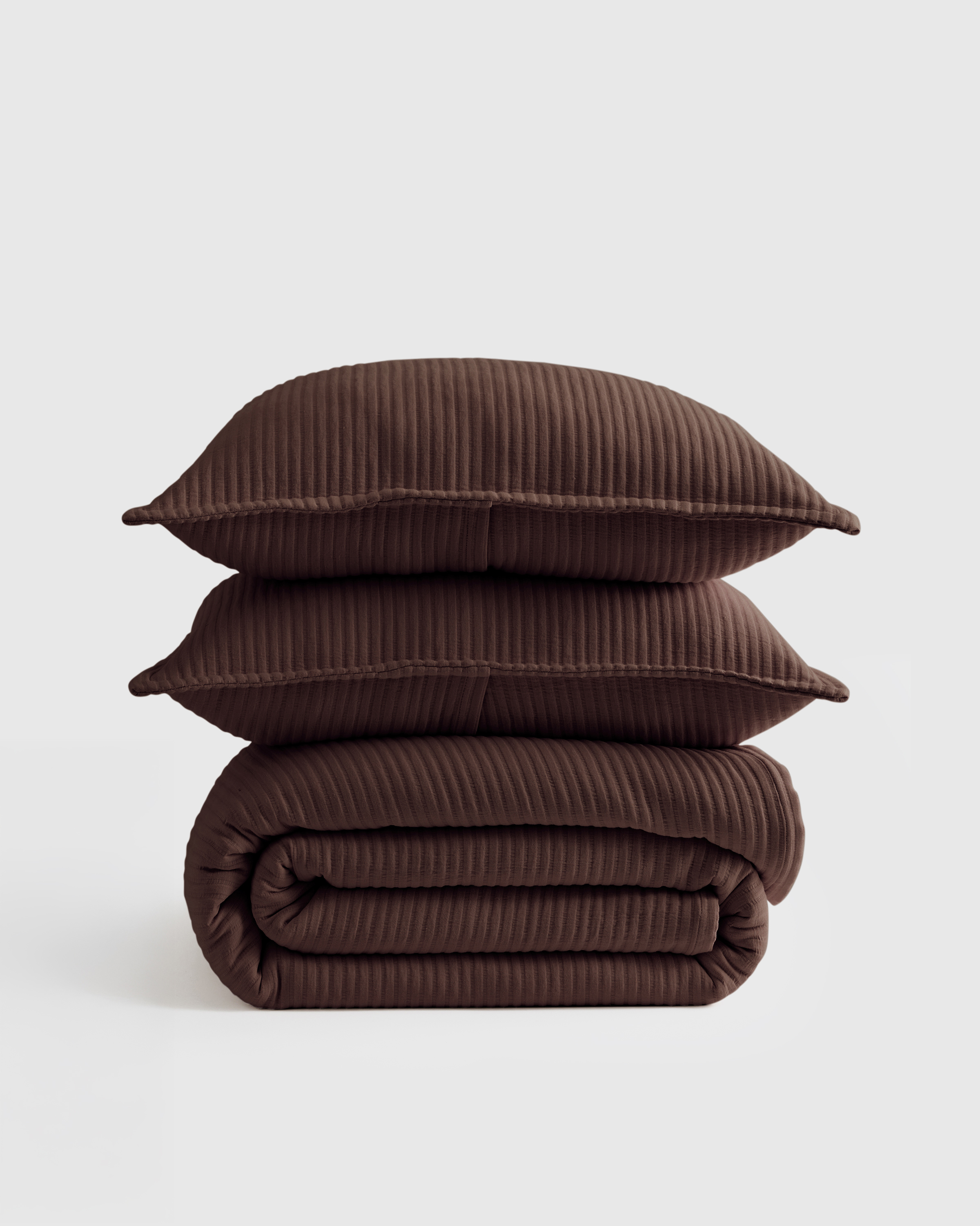 Organic Cotton Matelasse Coverlet Set King- Espresso