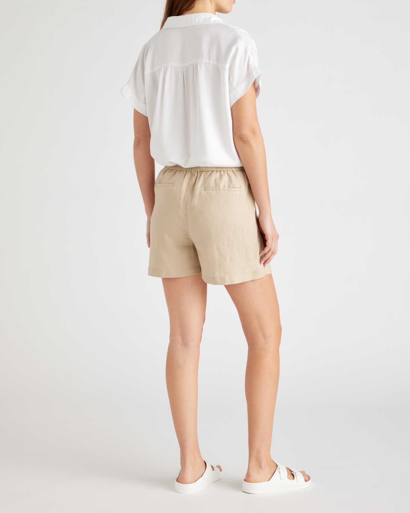 100% European Linen Shorts - Driftwood - 2 - Thumbnail