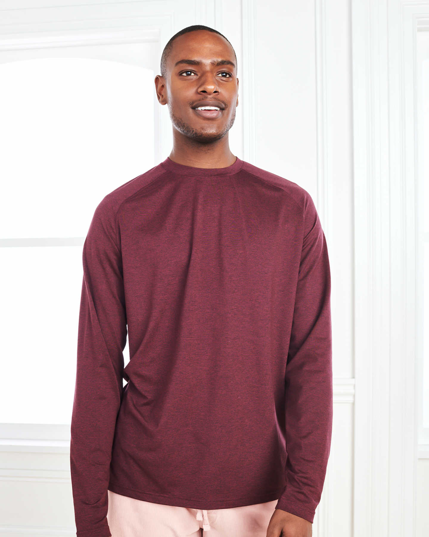 Flowknit Ultra-Soft Performance Long Sleeve Tee - Burgundy