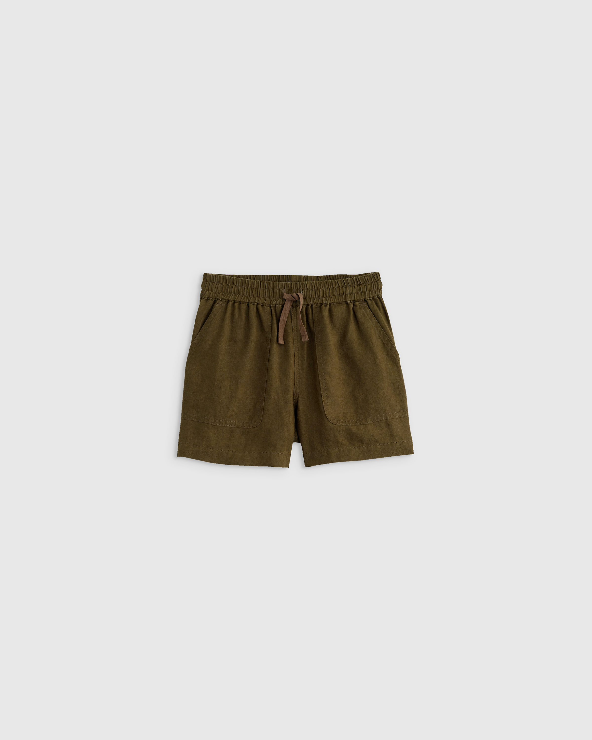 Quince 100% European Linen Drawstring Shorts In Martini Olive