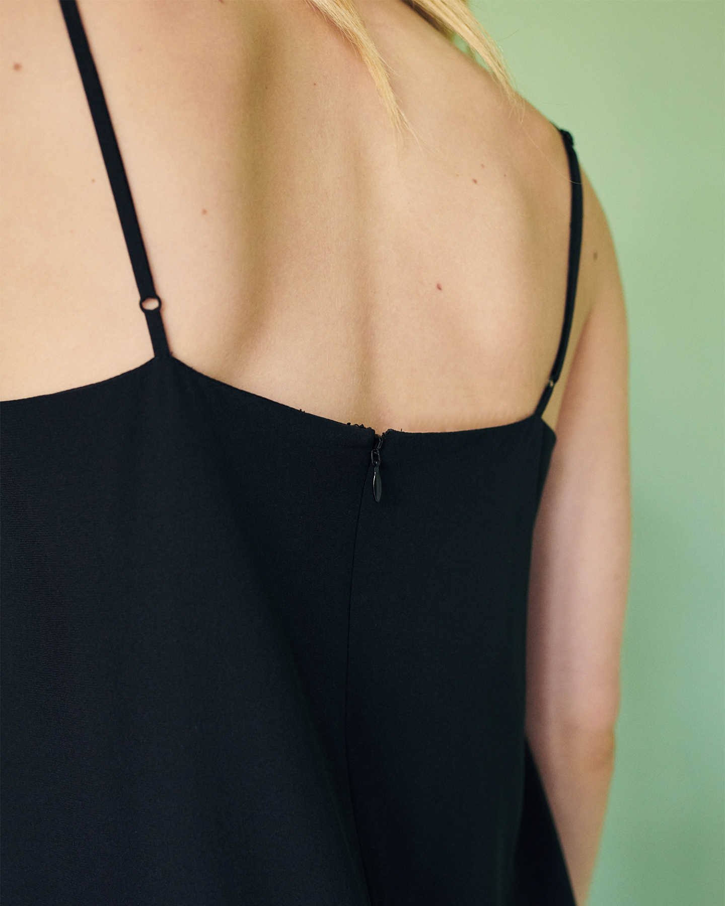 Washable Stretch Silk Slip Dress - Black - 4 - Thumbnail