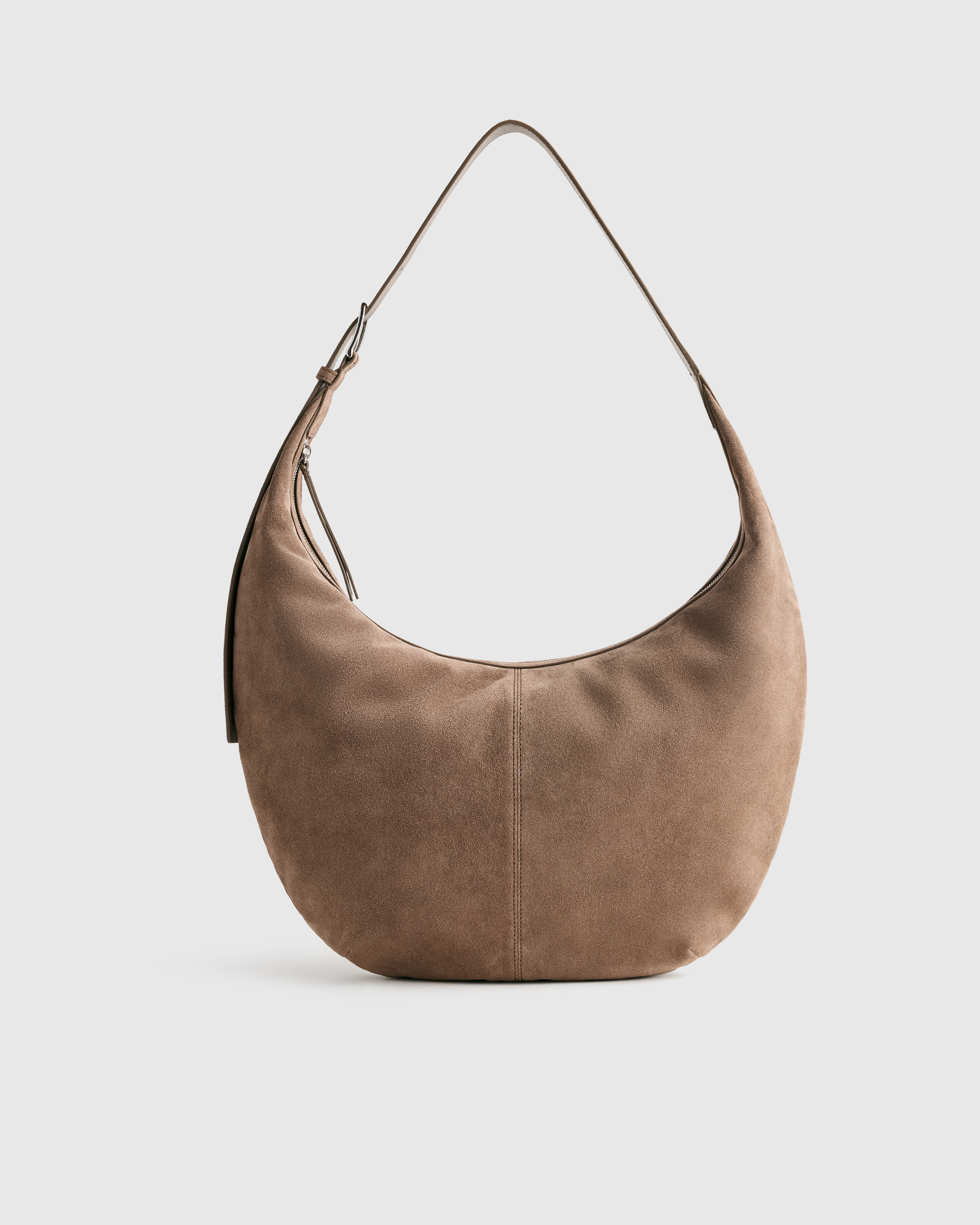 Italian Suede Crescent Shoulder Bag