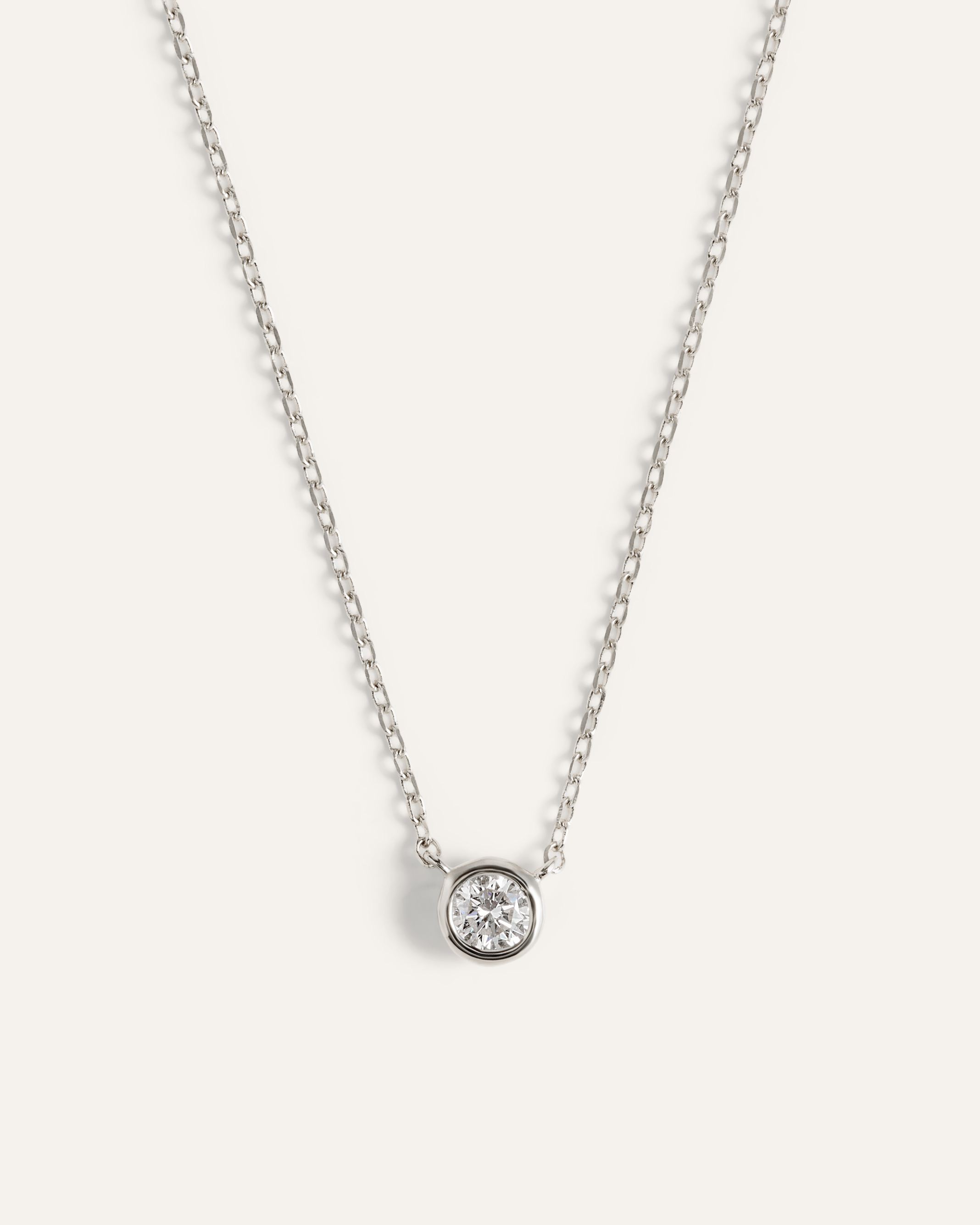 14K Gold Diamond Bezel Necklace
