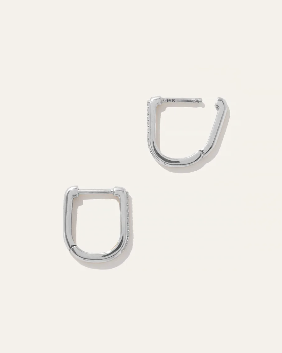 14K WGold Pave Diamond U Hoops3