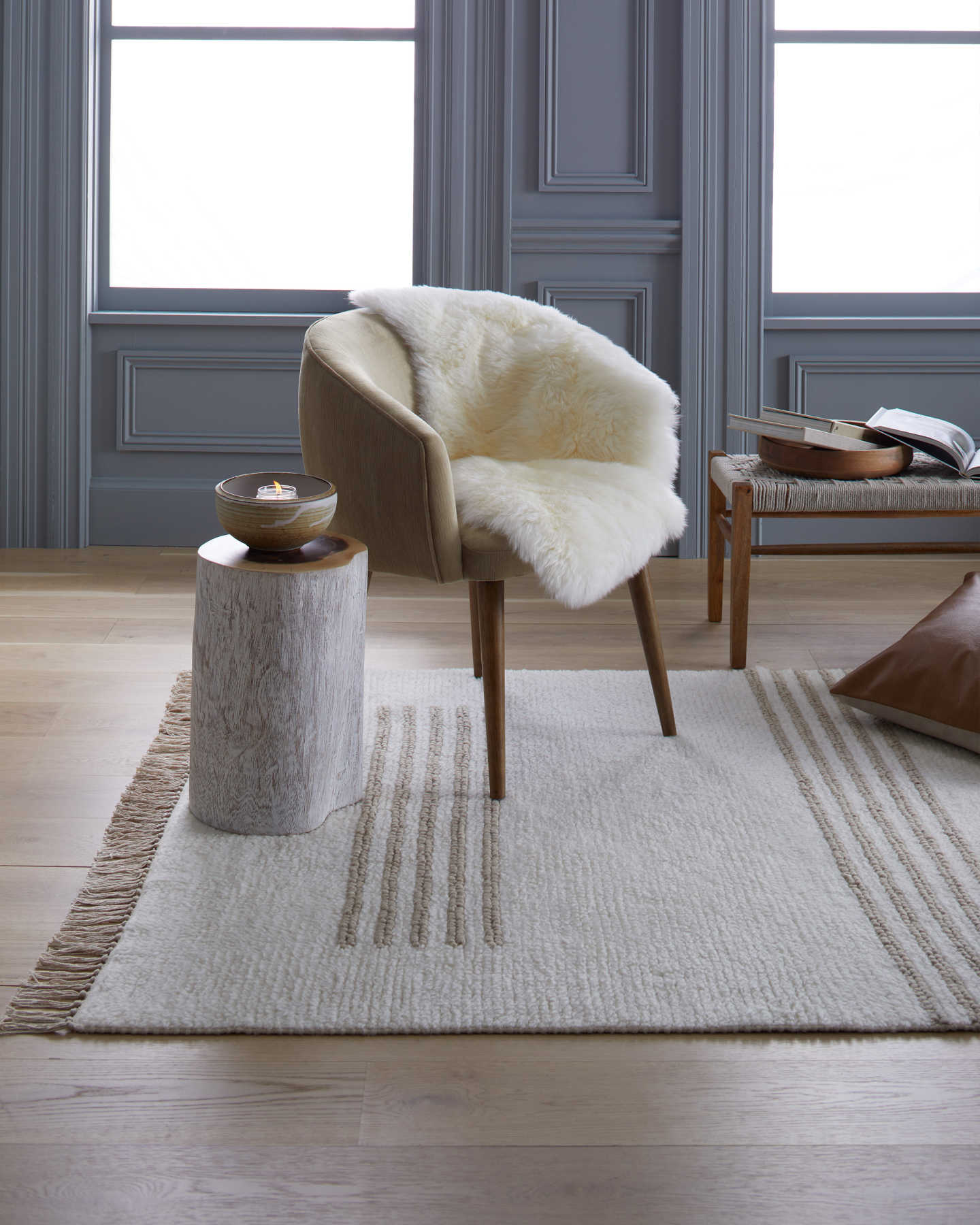 Otto Hand-Knotted Cotton Wool Rug - Ivory/Neutral - 1 - Thumbnail
