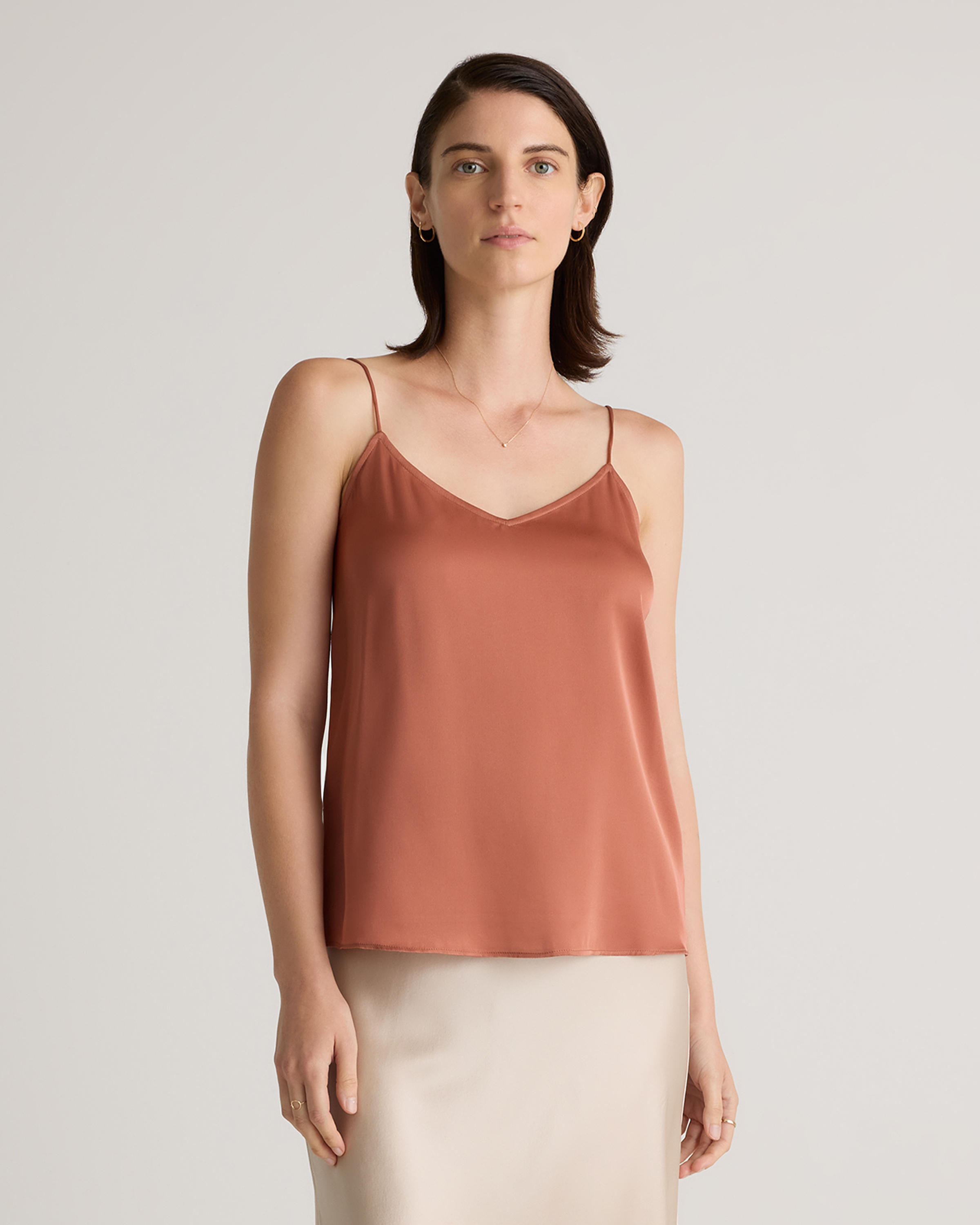 Washable Stretch Silk V-Neck Camimore To Explore