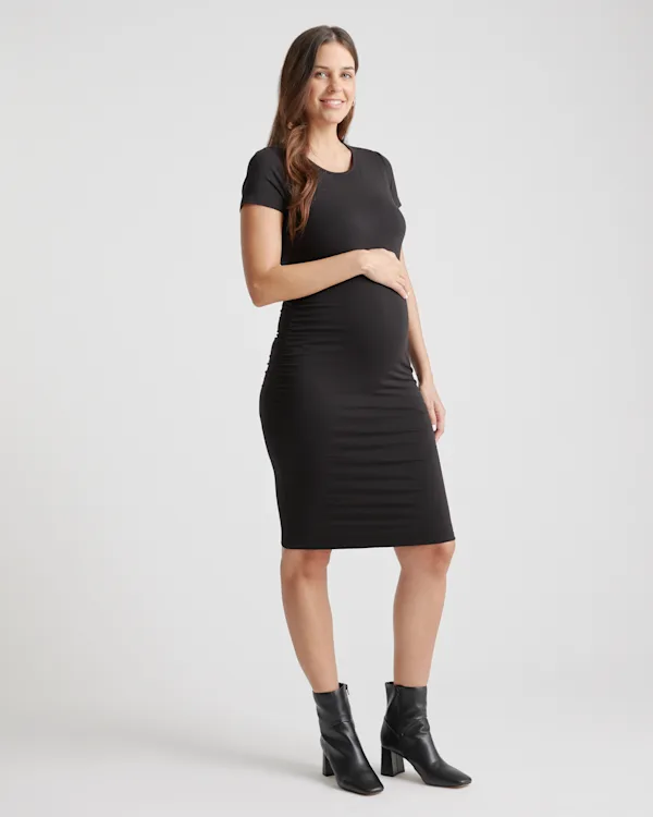 Tencel Jersey Maternity Ruched Dress        