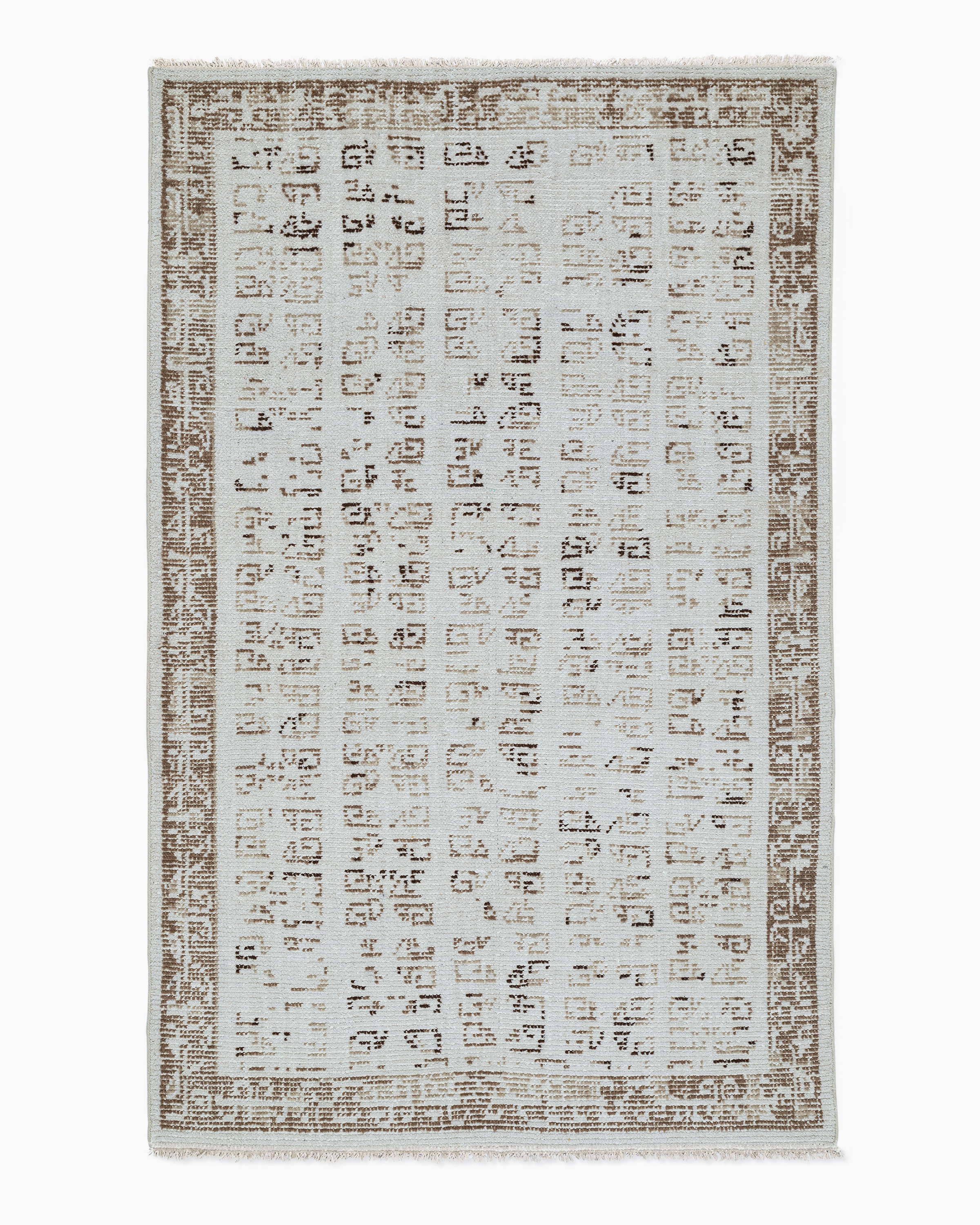 Quince Riley Hand-knotted Wool Rug In Brown/cream