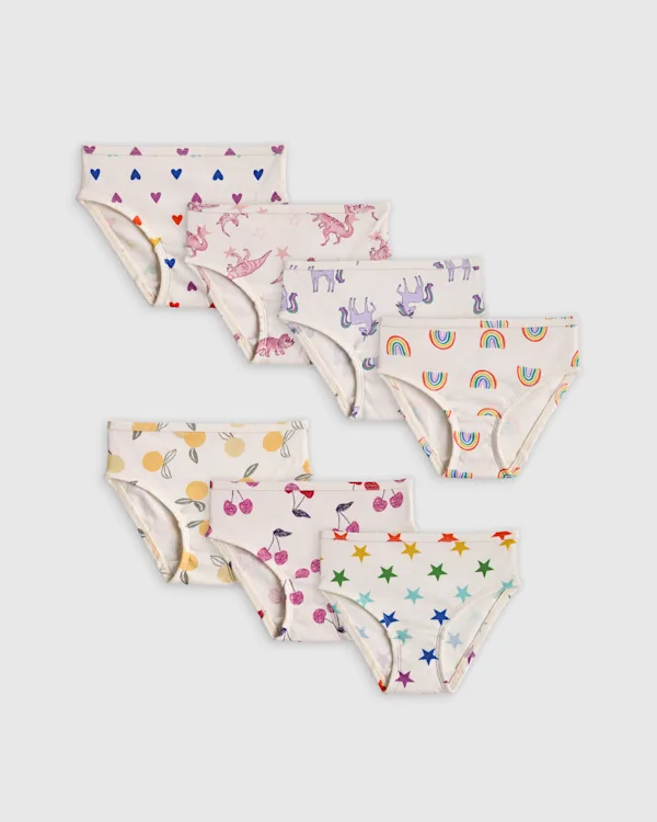 Girls 100% Organic Cotton Brief 7-Pack