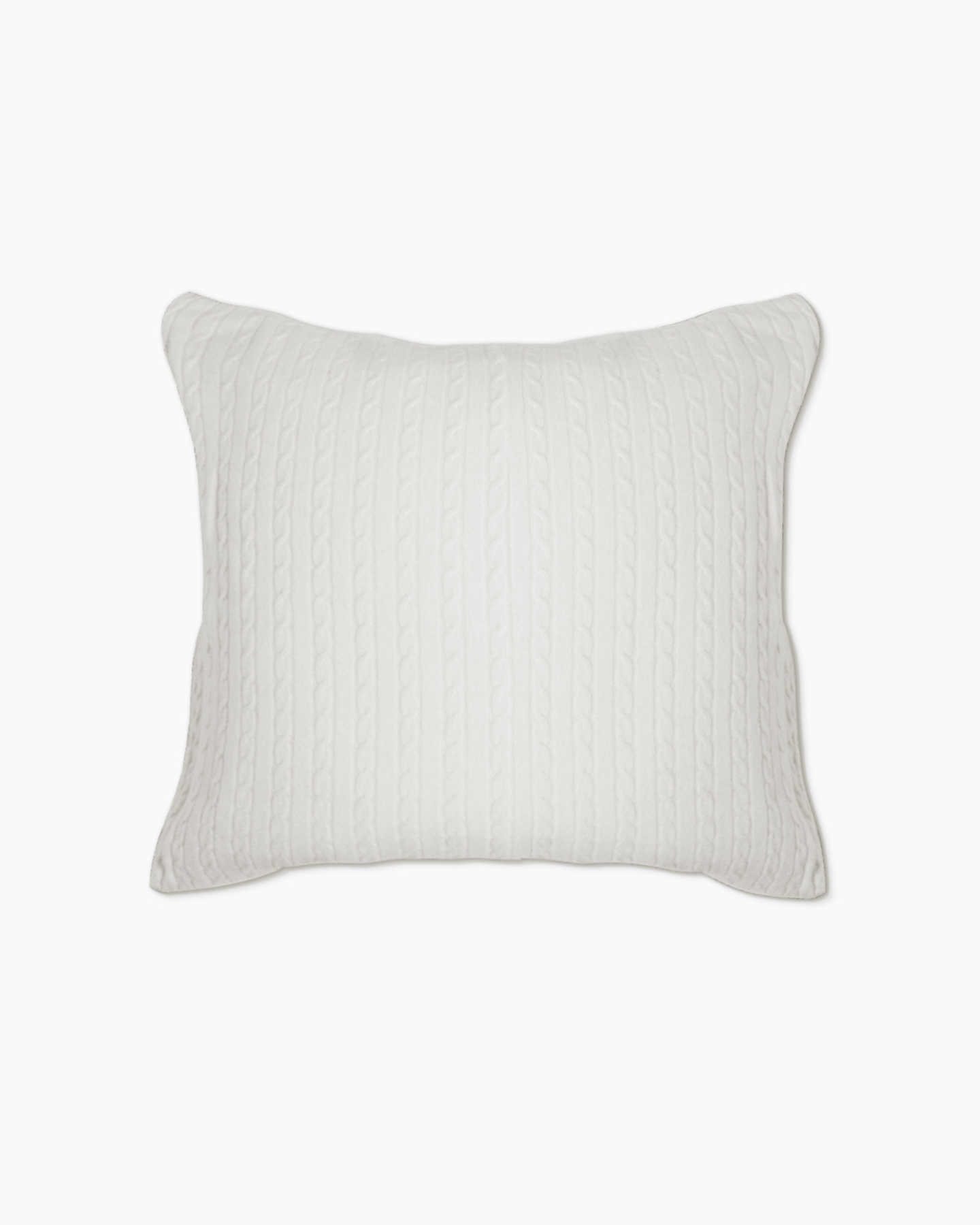 Cable Knit Cashmere Pillow Cover - Ivory - 1