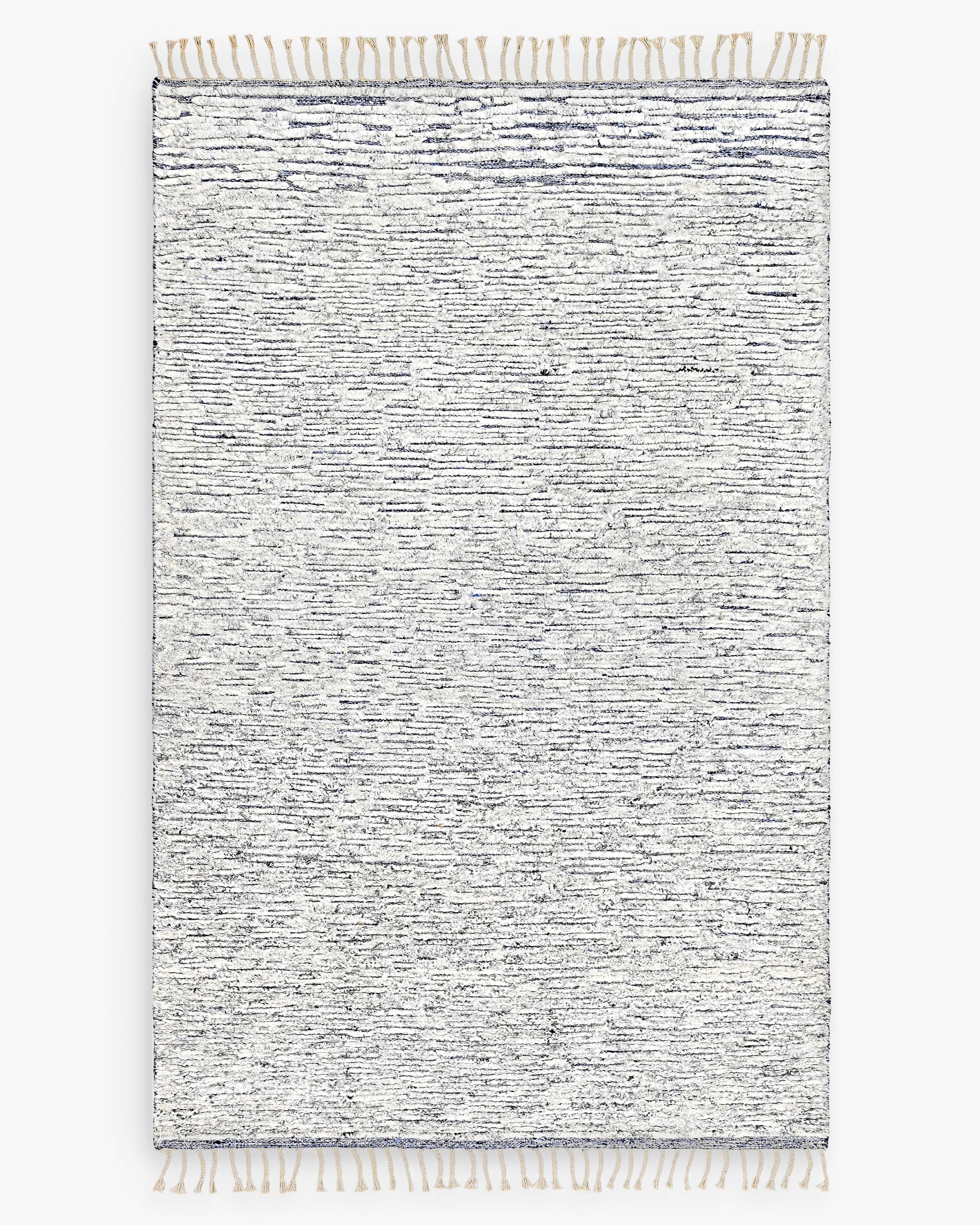 Quince Auden Hand Knotted Wool Rug In Navy/white